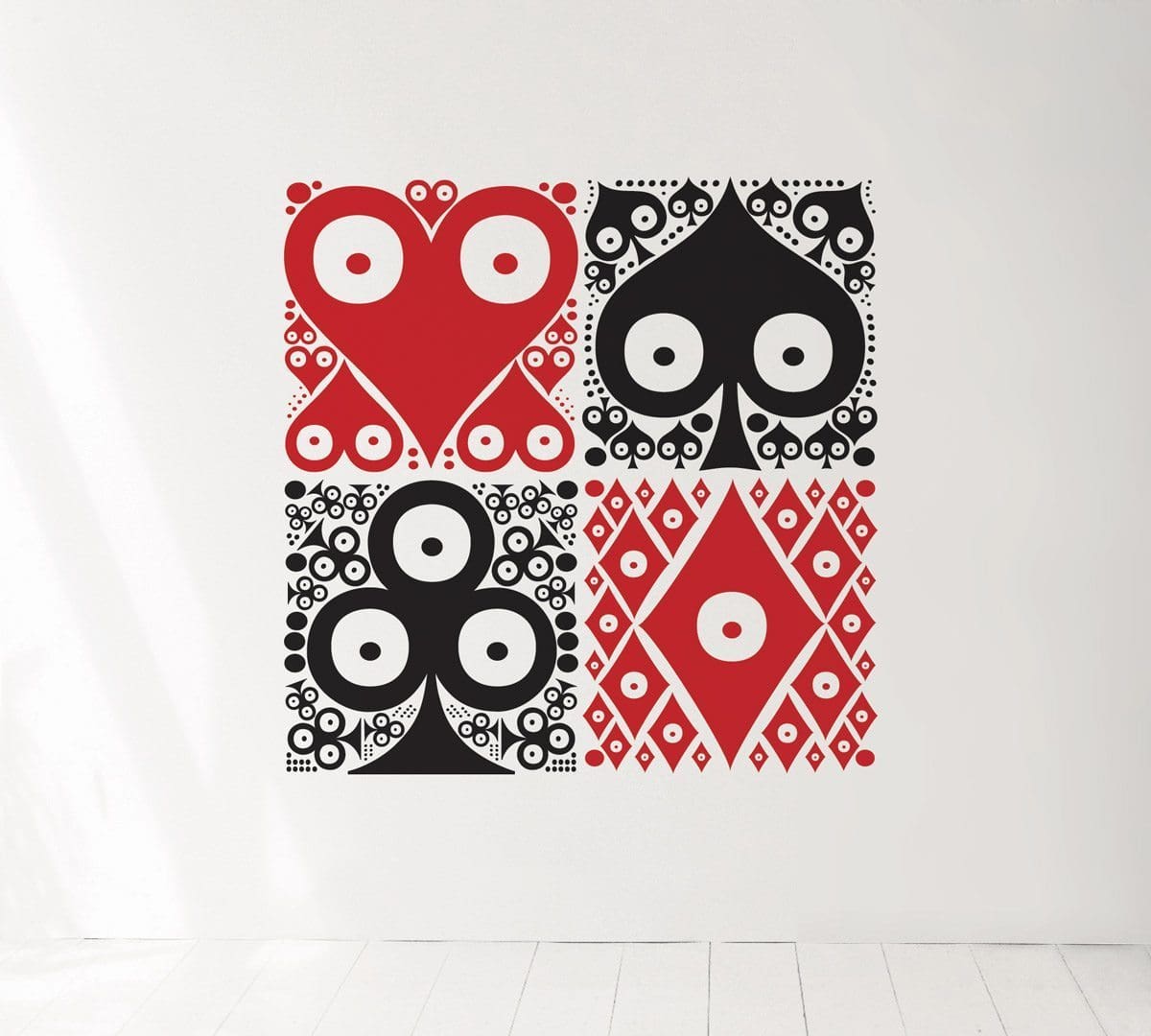 Wallsticker Rami, le motif Pokerface sur votre mur, design IchetKar, édition Domestic