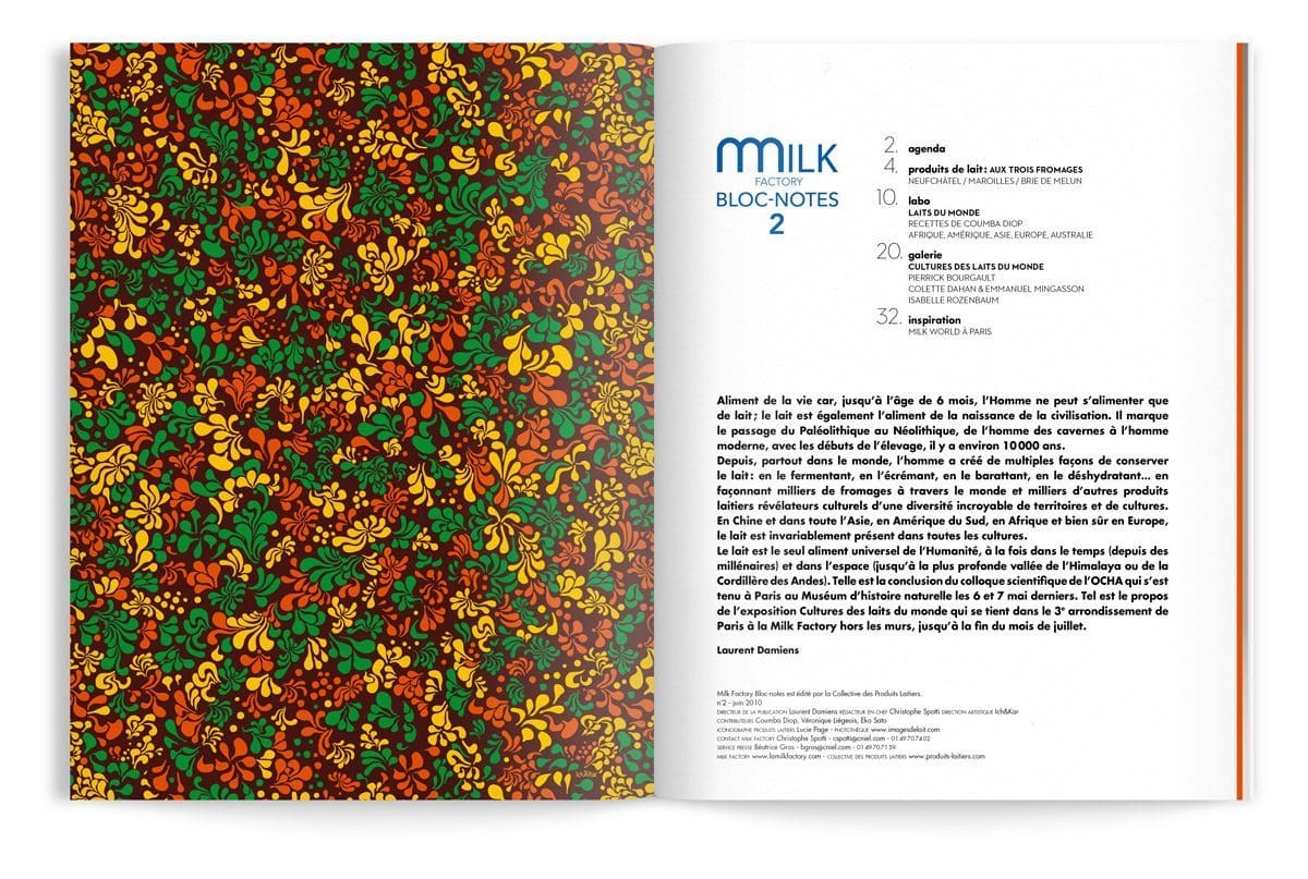 bloc-notes milk factory 2 lait par ichetkar editor page de garde motif floral