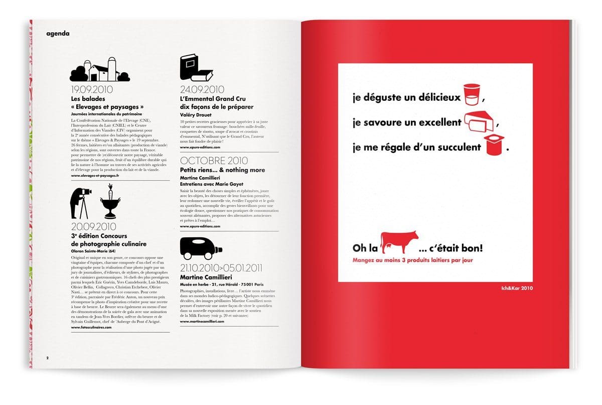 bloc-notes 3 intérieur pictos vache yaourt fromage par ichetkar