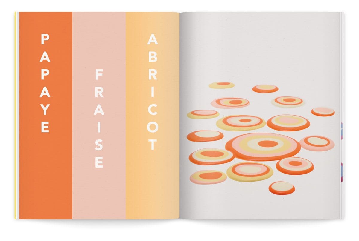 bloc-notes 6 yaourt composition cinétique colorée photo fred lebain recettes brigitte amour papaye fraise abricot
