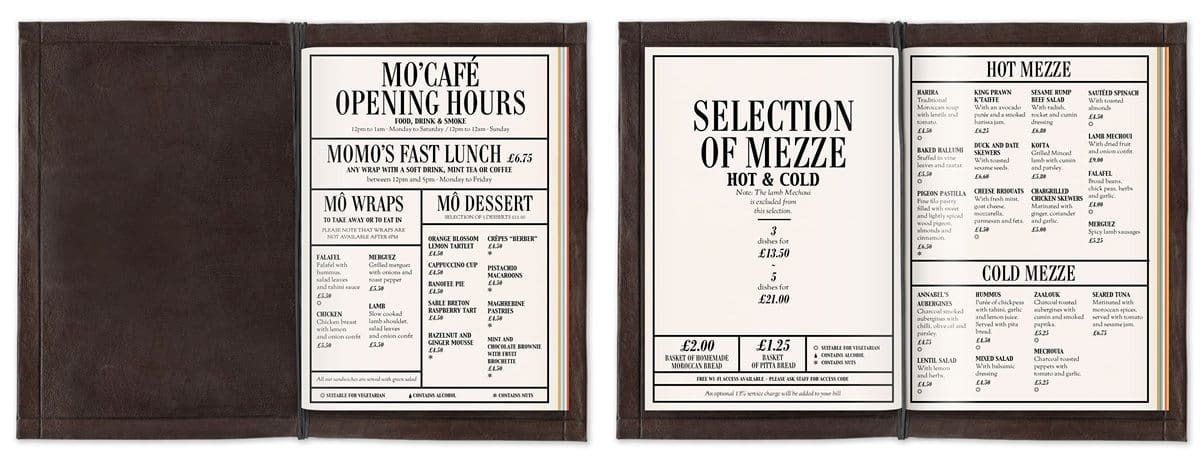 mo'café menu mezze momo london
