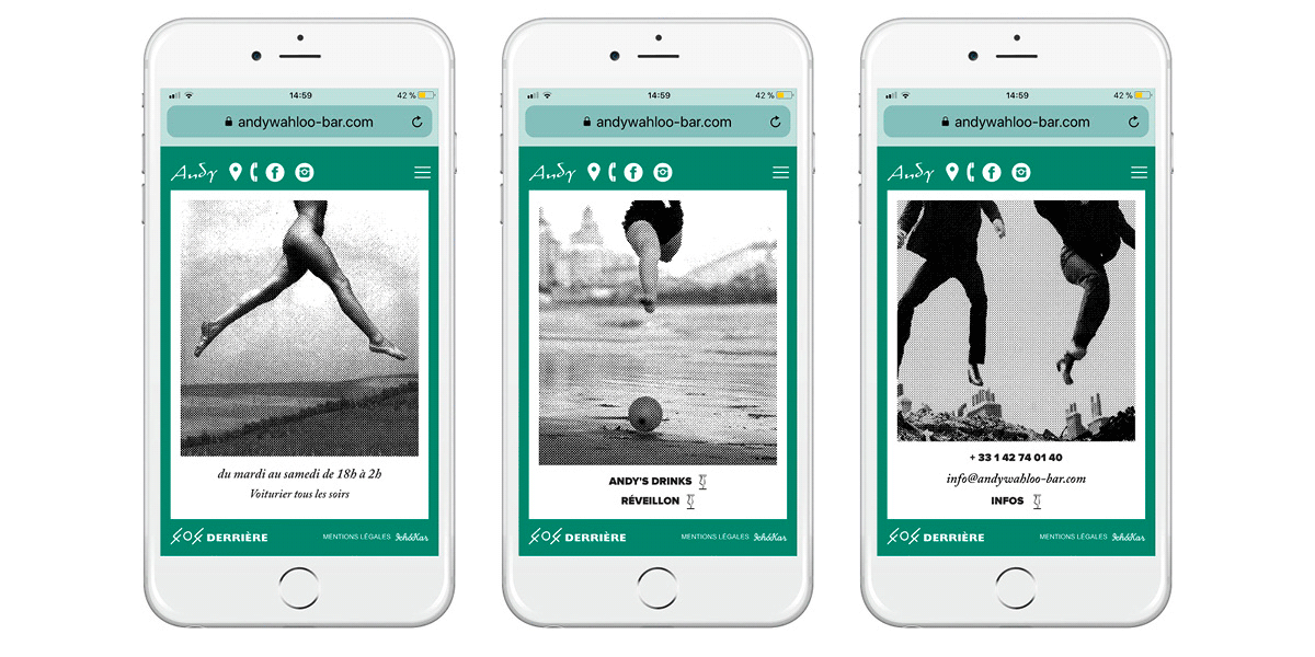 La version responsive du site web de l'Andy Wahloo, design Ichetkar