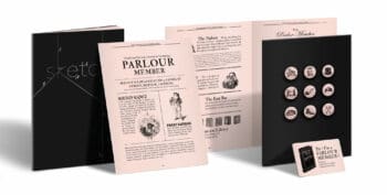 Ich&Kar dessine questionnaire, carte et badge, et créé un objet bavard, rempli d'humour et de poésie, pour le Parlour Club