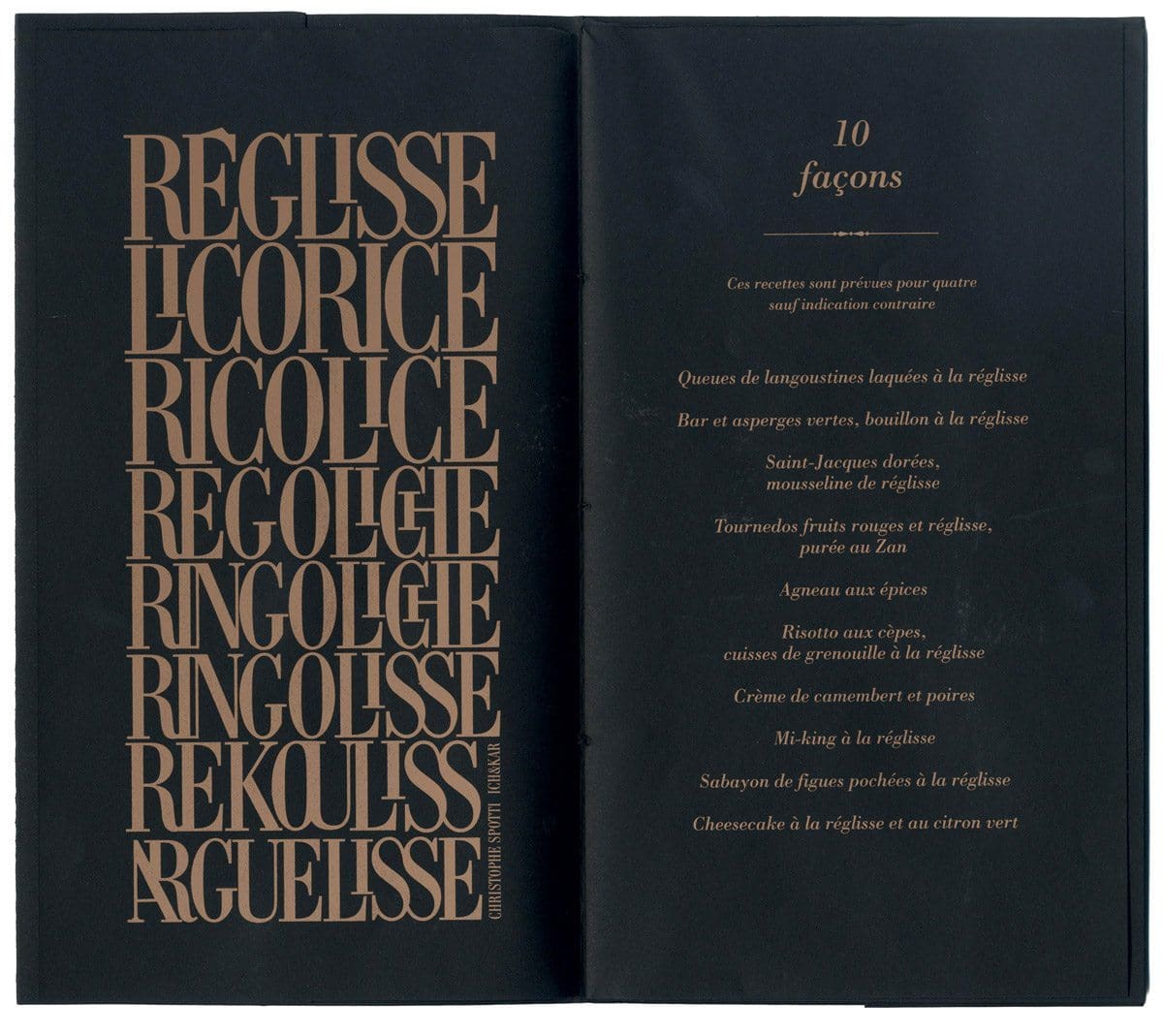 La réglisse, les éditions de l'Épure, recettes thématiques, avec Christophe Spotti , design IchetKar