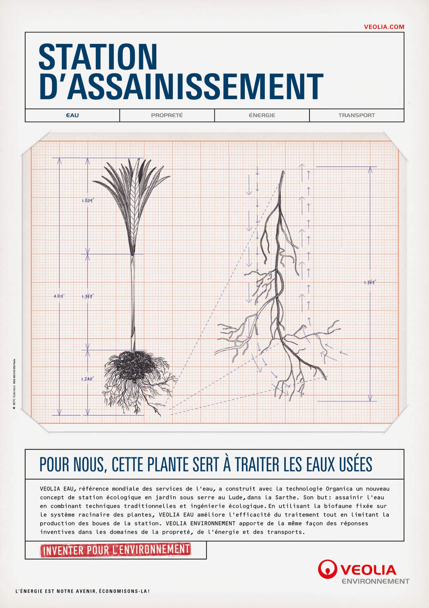 illustration pour la pub veolia d'une station d'assainissement pour l'agence de publicité betc, design ich&kar