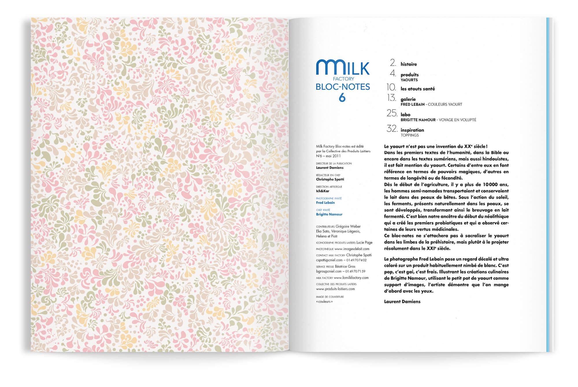 Dans le Bloc-Notes n°6, Ich&Kar explore le yaourt avec Fred Lebain. Compositions typographiques colorées en réponse à cette exploration.