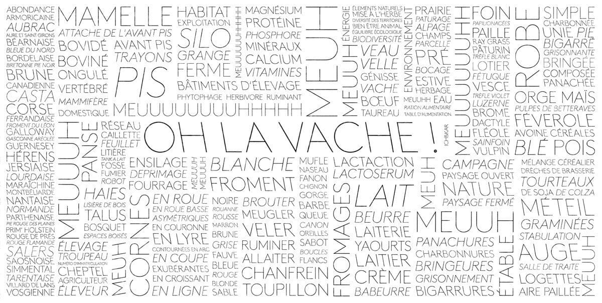 installation mots de la vache mur de mot d'ich&kar