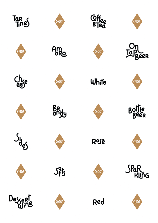 cadet - typographie menu - design ichetkar 2015