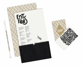 Ich&Kar dessine l'identité du restaurant Cadet à Santa Monica en Californie. Le Logotype Cadet aux lettres inspirées des carnets de cartes postales d'antan…