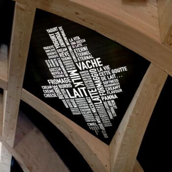 Les Mots du Lait d'IchetKar et L'Arche de Lait de la scénographe Clémence Farrell entrent en résonance, établissant ainsi un dialogue artistique entre ces deux installations.