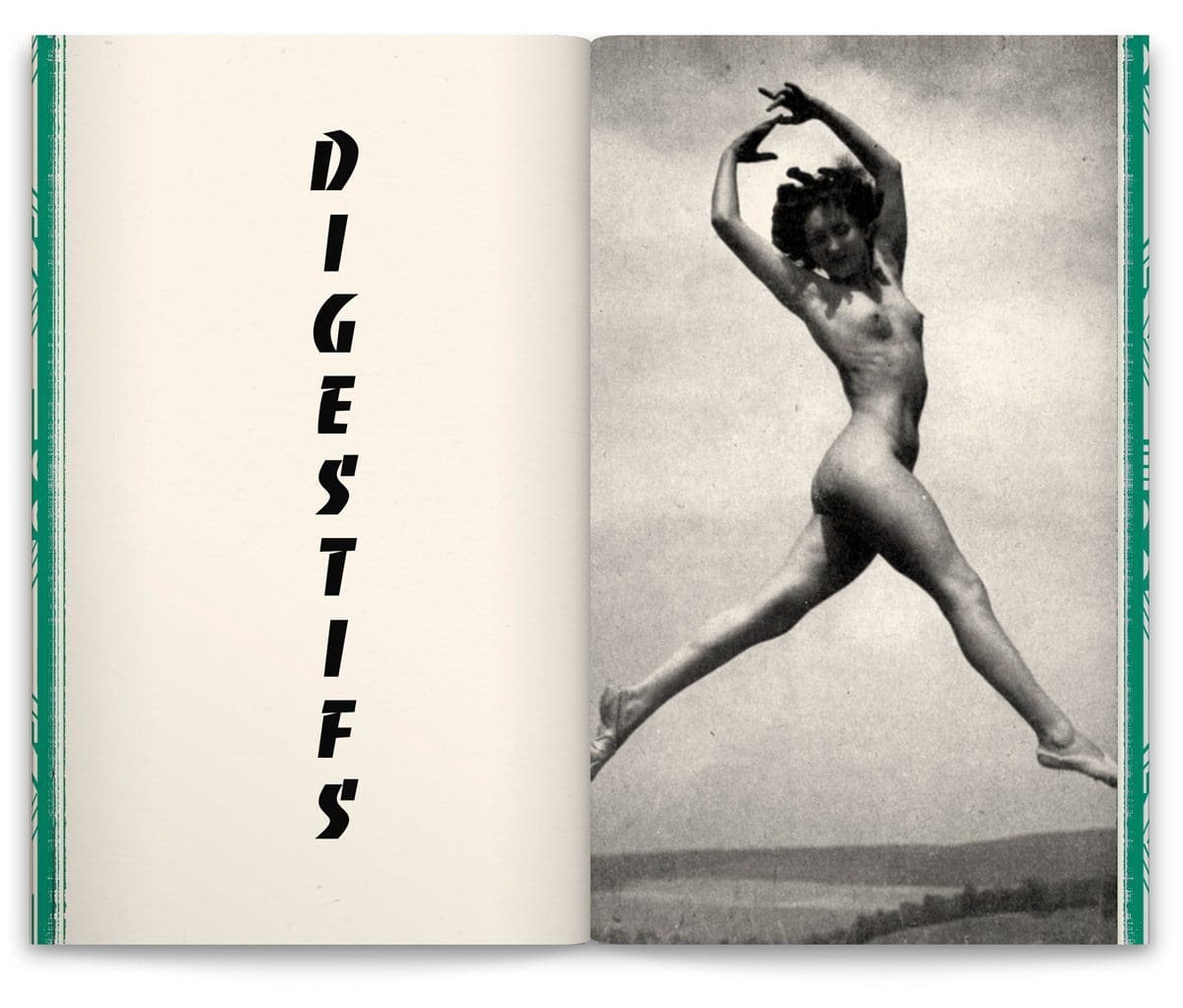 La nouvelle carte du bar parisien Andy Wahloo, page digestifs et femme toute nue, design Ich&Kar