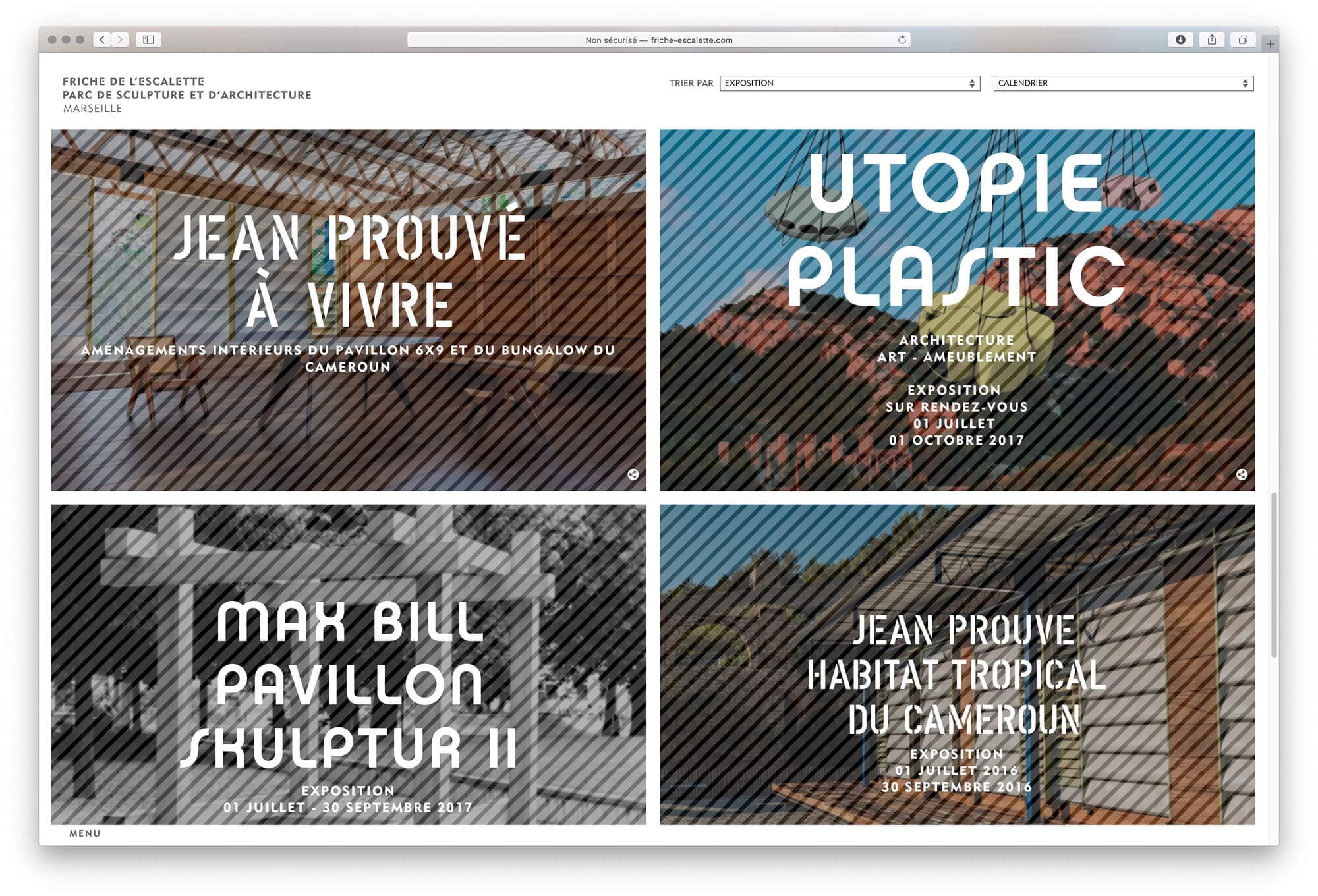 La page événement du site internet de la Friche de l'Escalette, webdesign et identité graphique IchetKar
