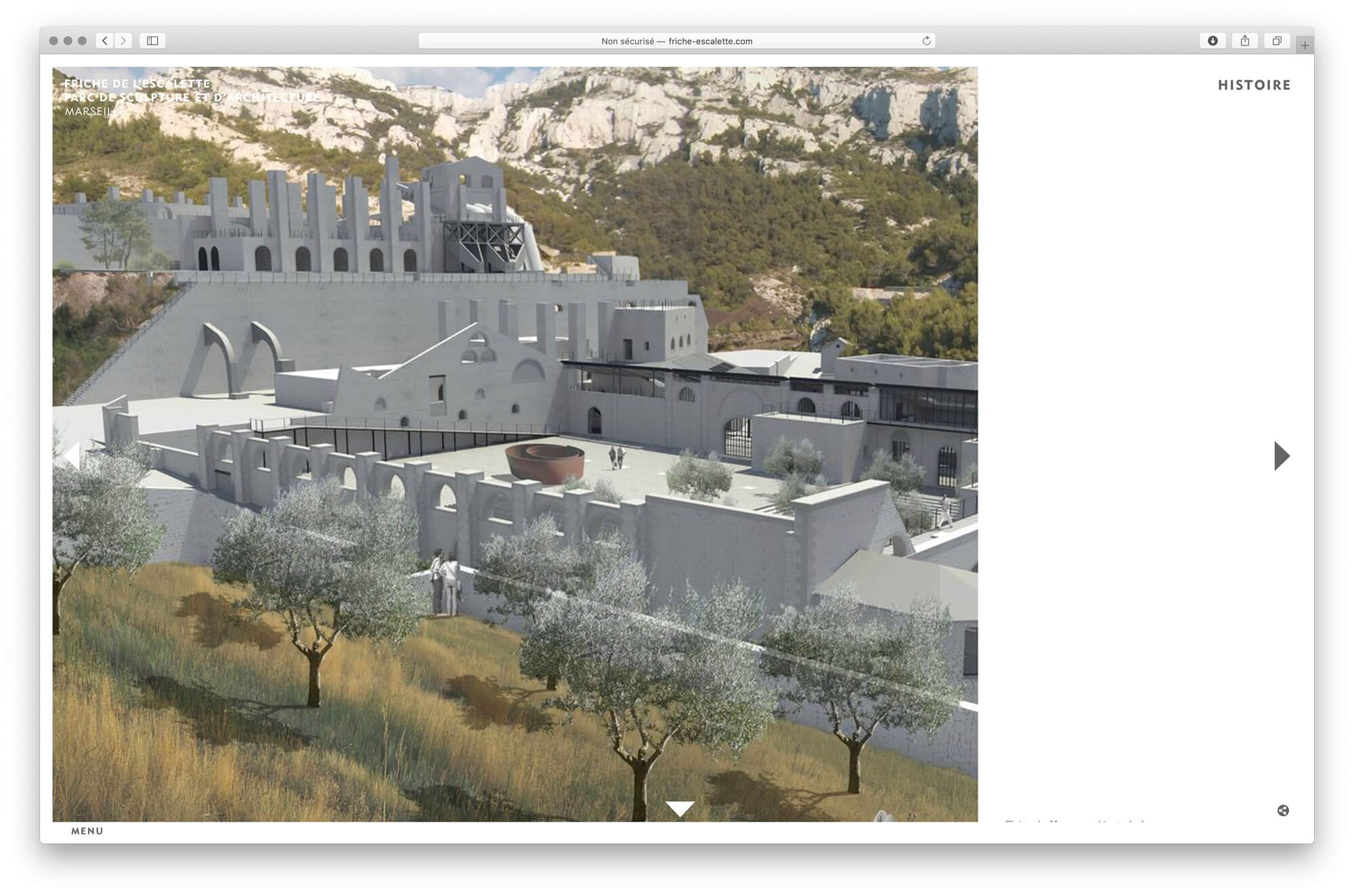 La Friche de l'Escalette dans le Futur, le projet en 3D d'un centre d'art contemporain.