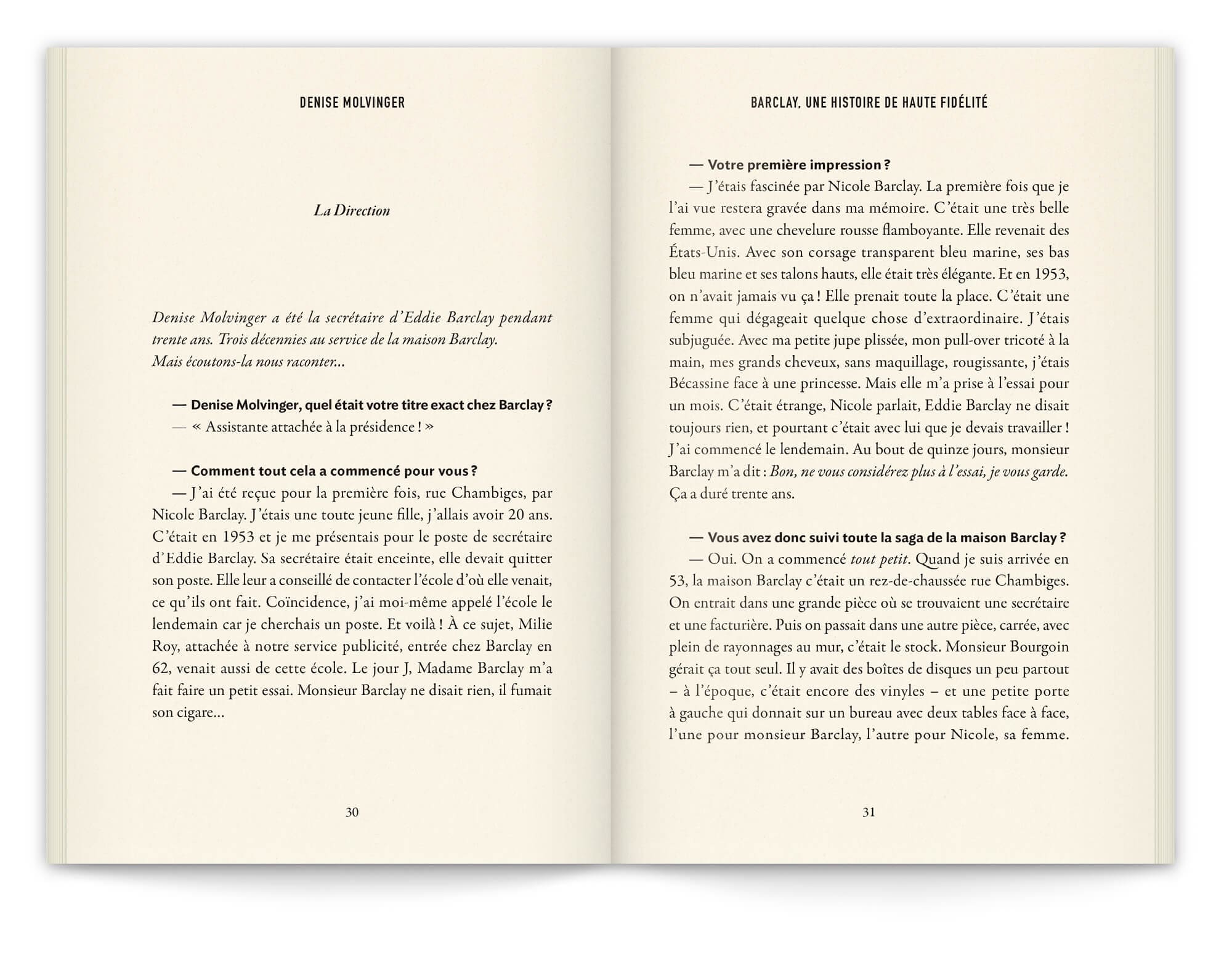 Livre Barclay, une histoire de haute fidélité, chapitre Denise Molvinger, graphiste IchetKar
