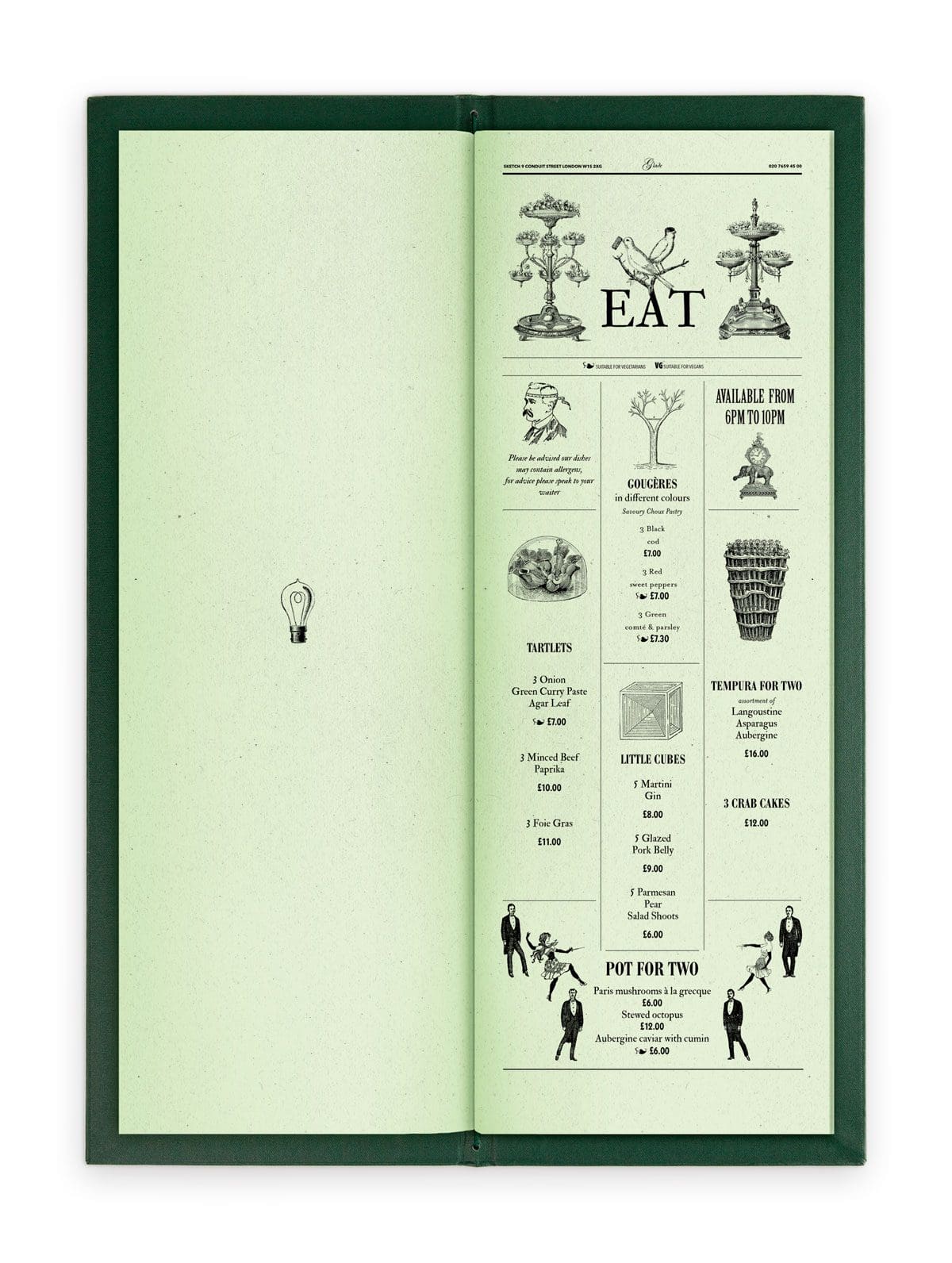 la carte des jardins du Glade de l’hotel particulier Sketch, design Ich&Kar