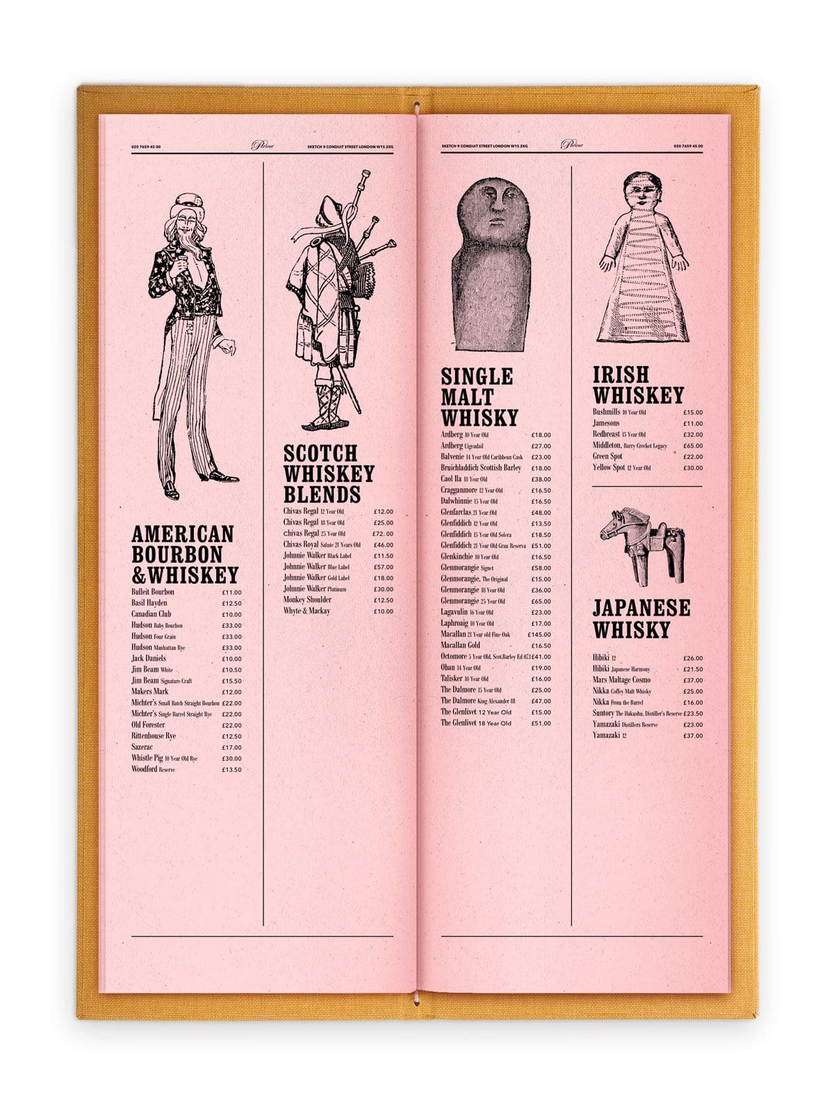 Boxeurs et diablotins marteaux de cocktails se font de grivoises plaisanteries, la carte des Coktails du Sketch, signé ich&kar