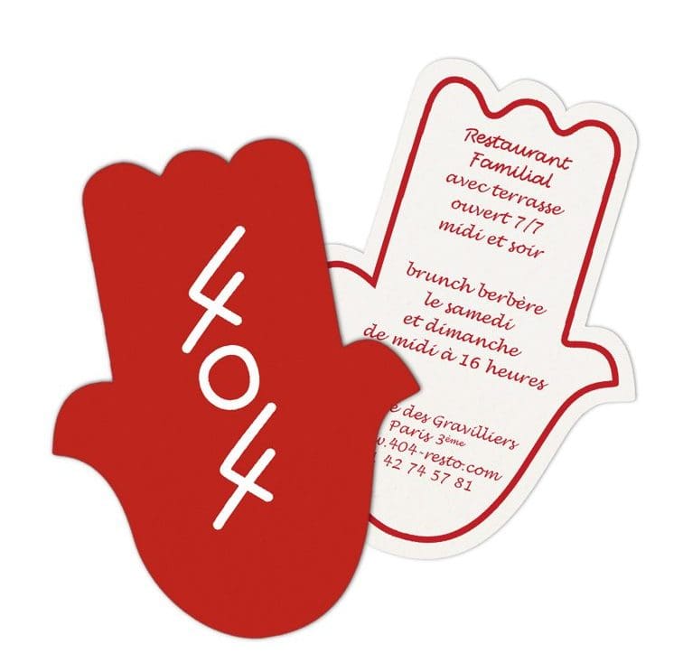 Les cartes de visite du 404, main de Fatma pour une cuisine familial nord africaine, design IchetKar