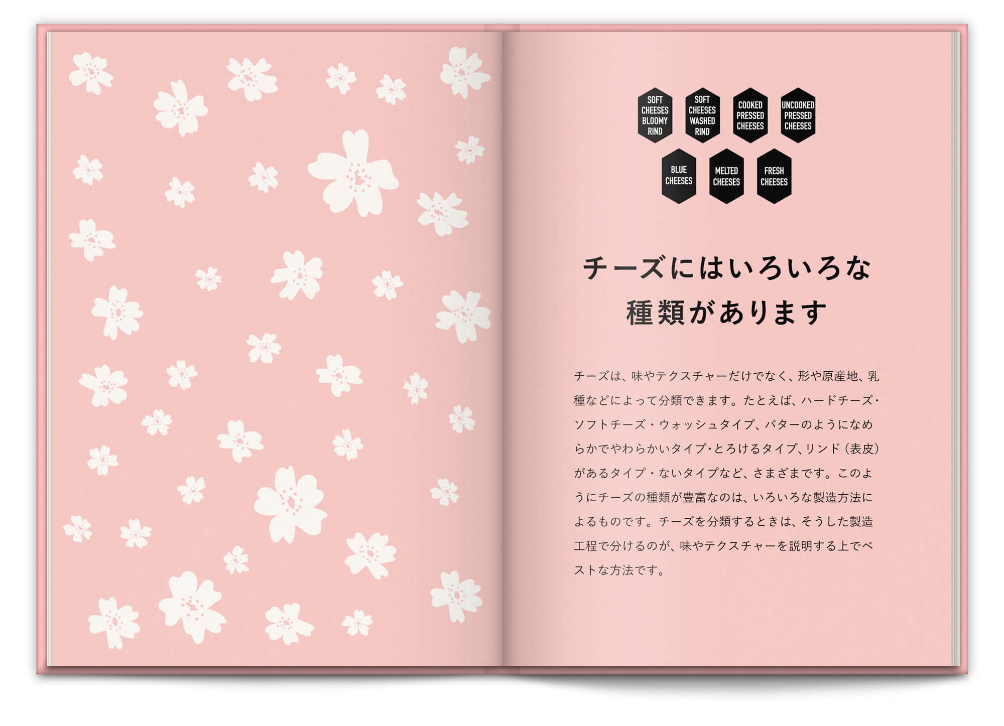 L'intérieur du livre du pop up store la maison du fromage à Tokyo