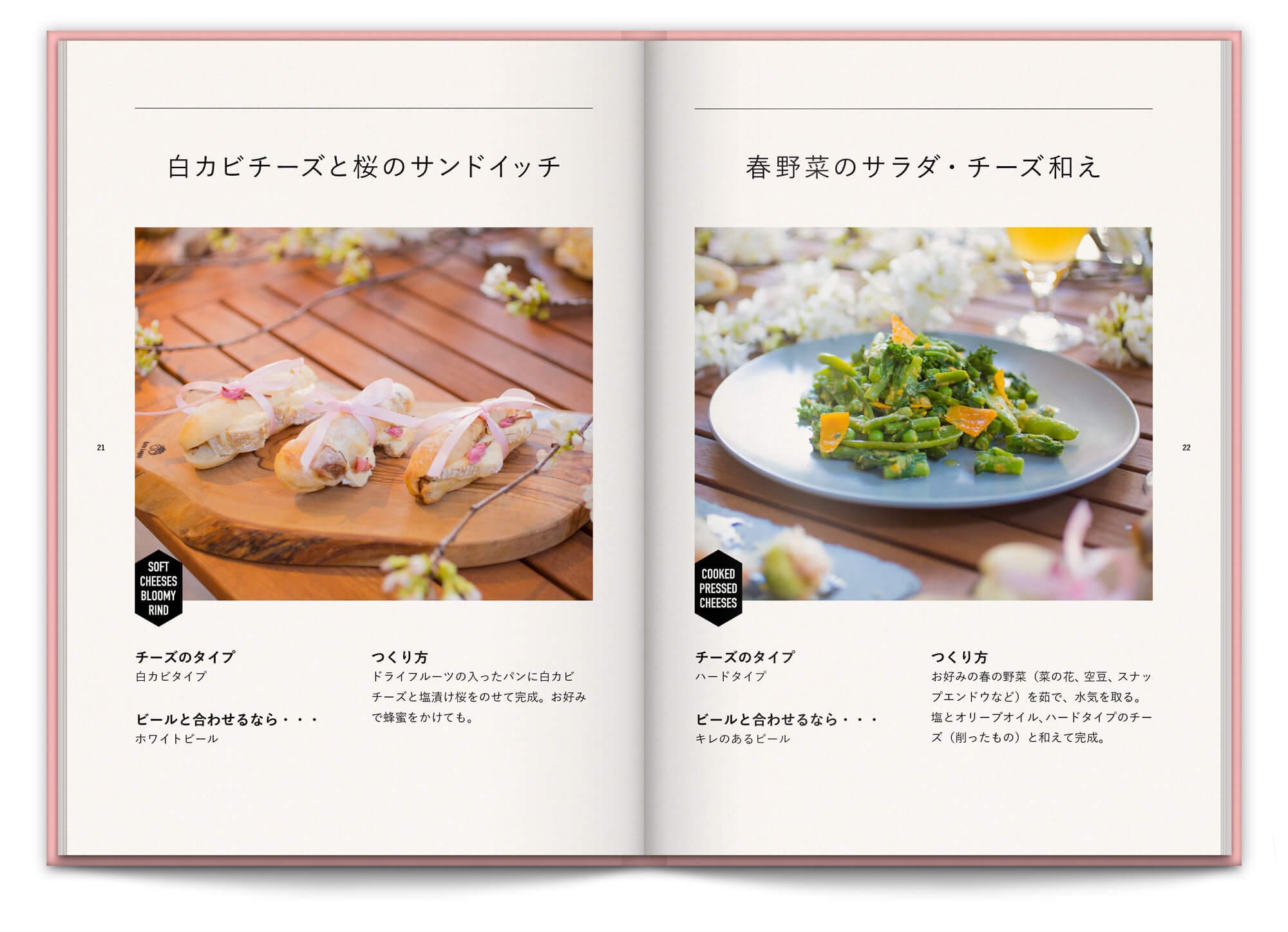 double page de recette à base de fromages, design ichetkar