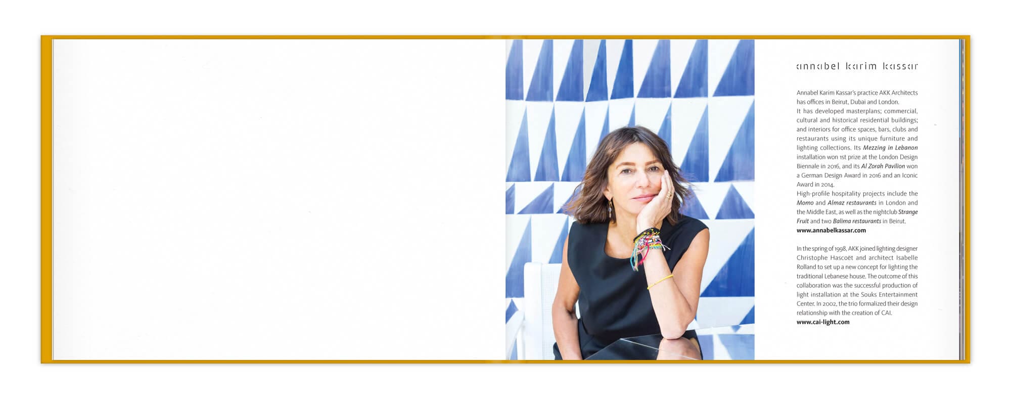 portrait de l'architecte annabel en premiere page du portfolio