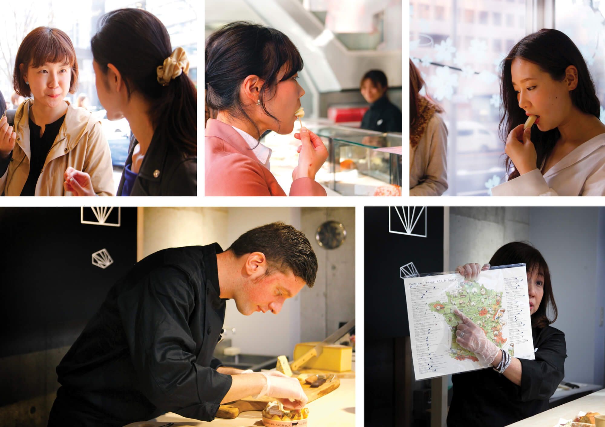 atelier degustation de fromage dans le pop up store réalisé par Ich&Kar, la maison du fromage a tokyo offre une user experience gastronomique aux japonnais