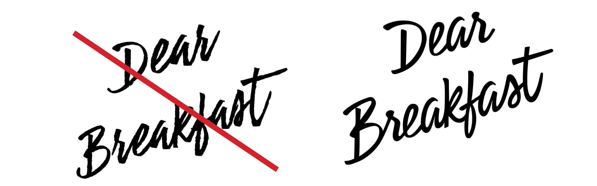 un logo redessiné pour le restaurant dear breakfast par les graphistes du bureau ichetkar