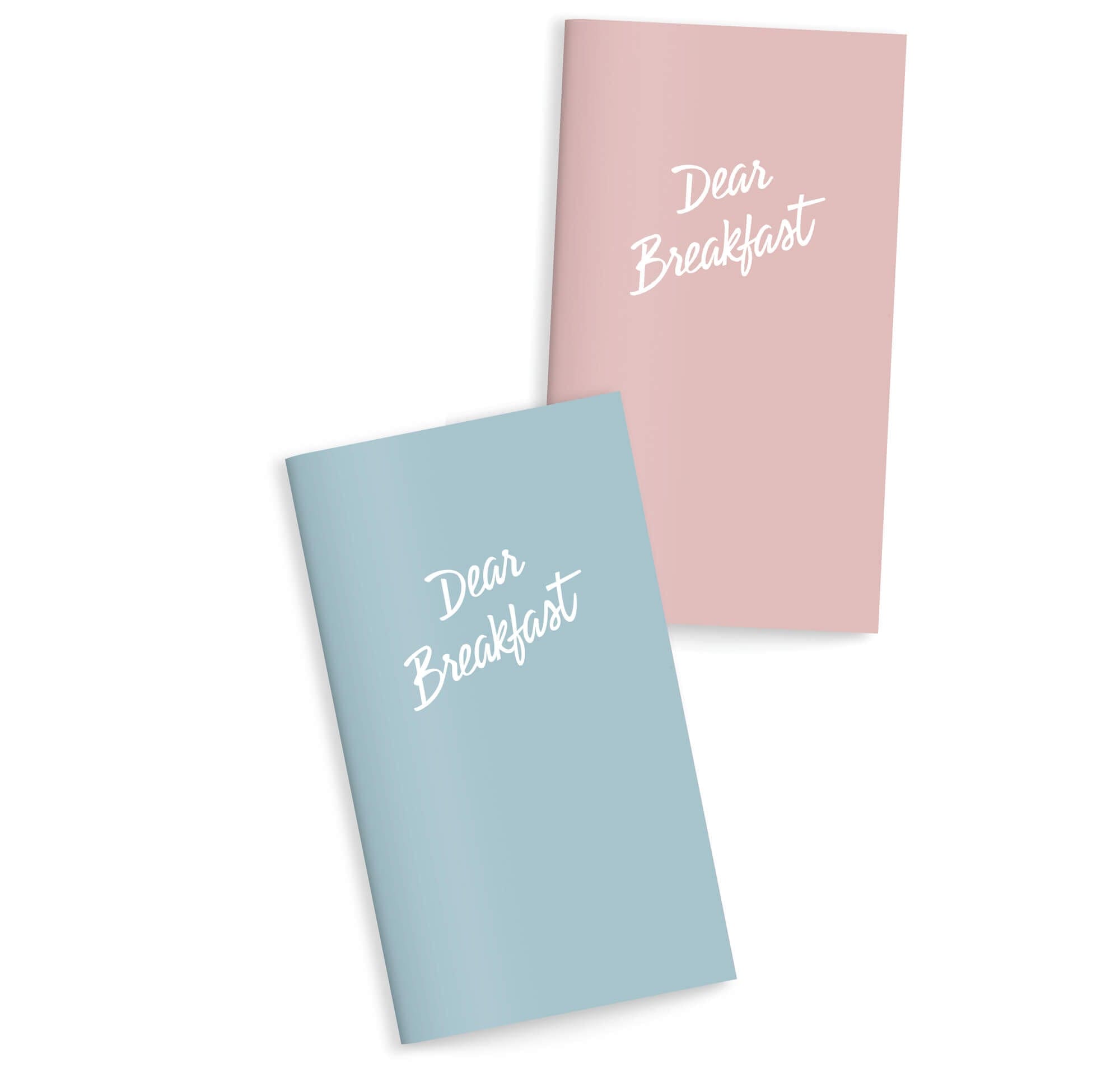couverture des breakfast menu en rose et bleu du restaurant portuguais Dear Breakfast, un logo redessiné par le bureau Ichetkar