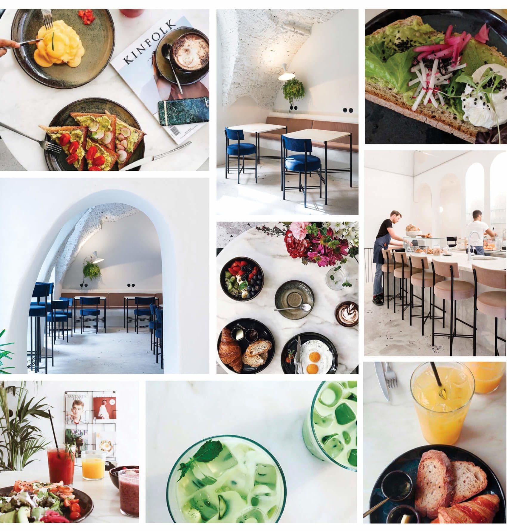 photographies du restaurant dear breakfast, et de la nourriture servie, dans des teintes vives