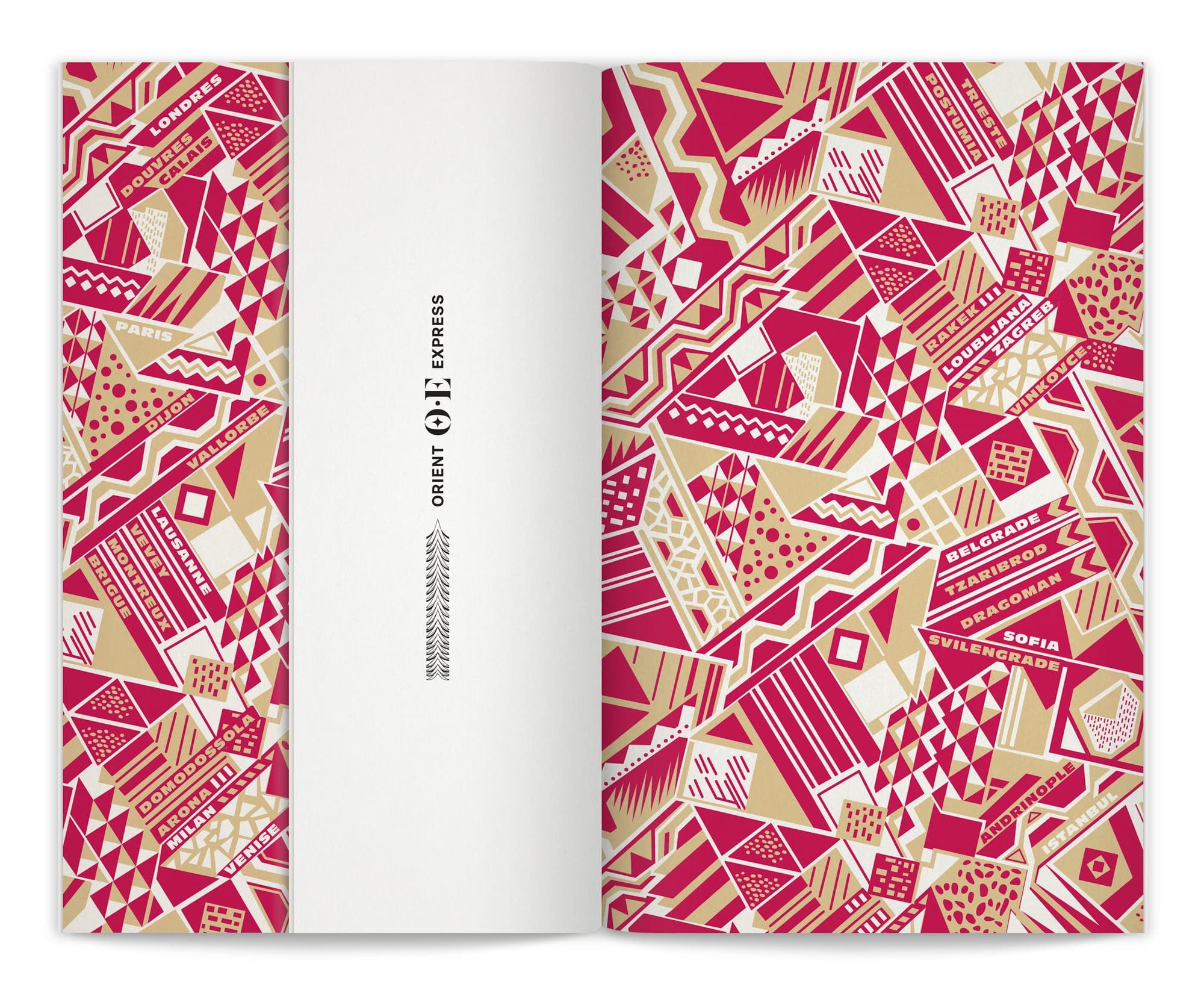 menu Orient Express dessiné par Helena Ichbiah et son équipe de graphiste pour le train de luxe