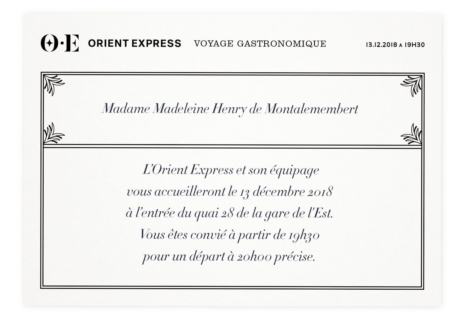 invitation luxueuse en noir et blanc avec petite pochette en papier imitation cuir grainé dessinée par le studio de graphisme ich&kar