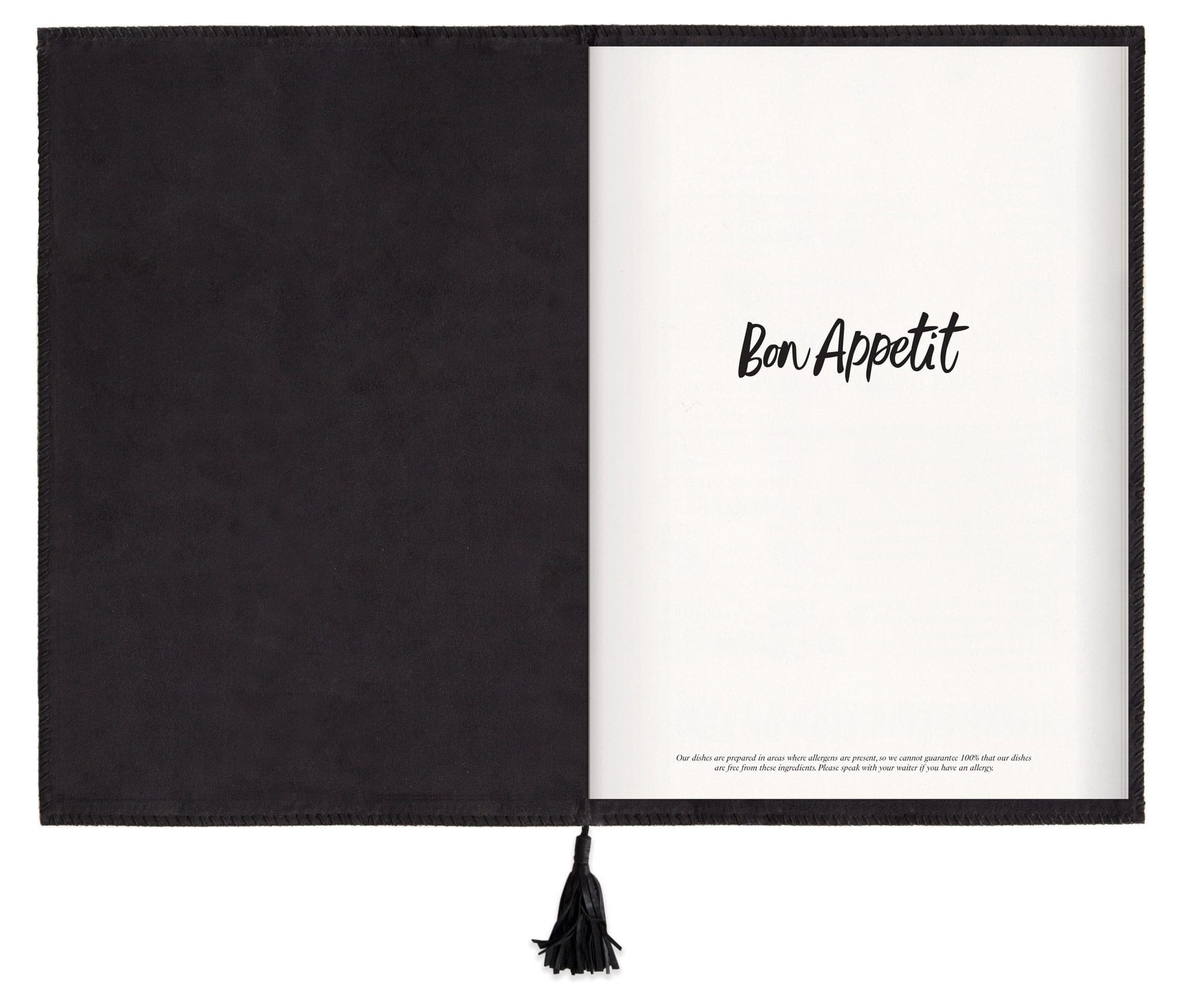page titre avec lettrage en calligraphie "bon appétit" du menu a la carte Momo 2019 signé Ichetkar.