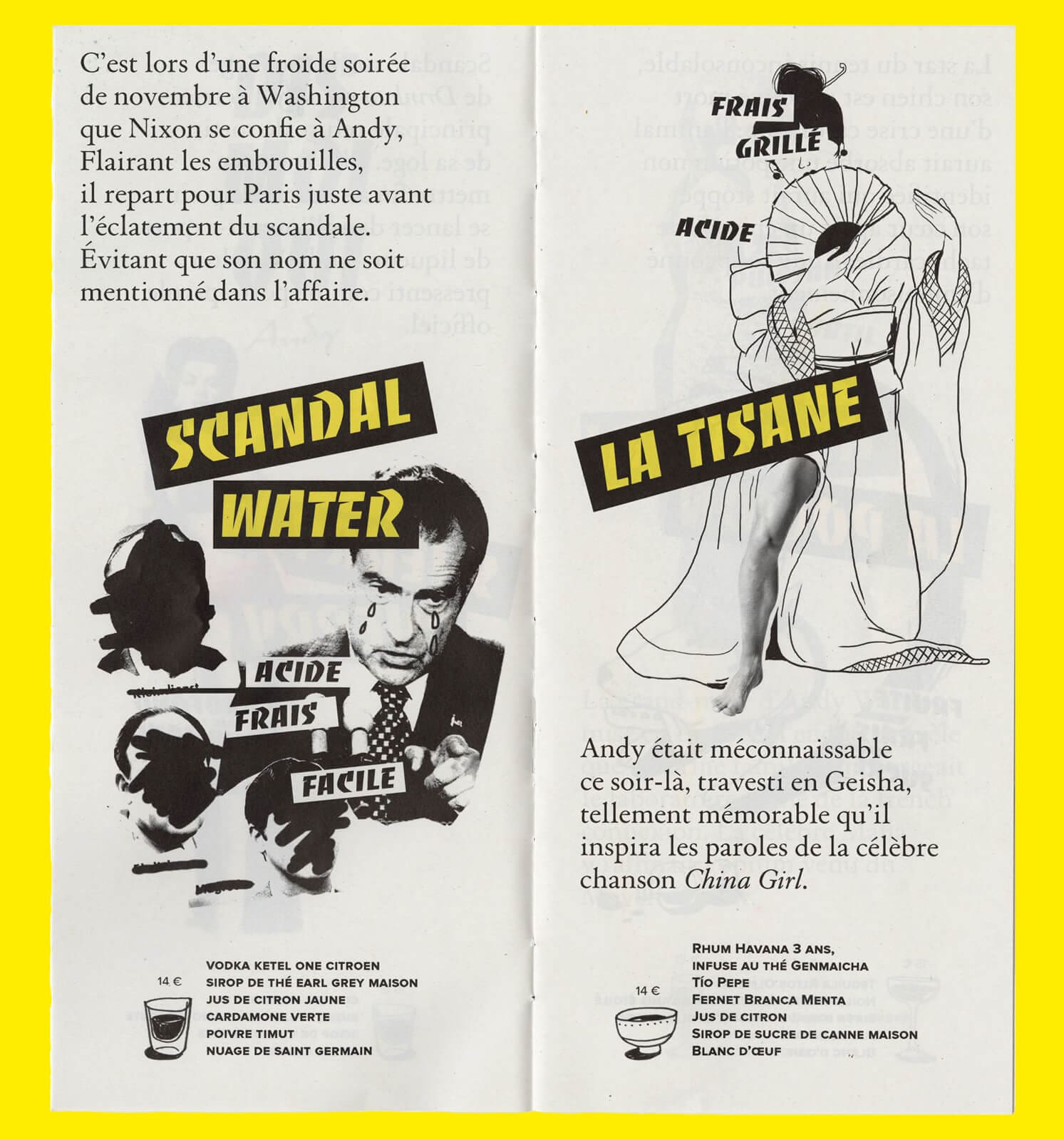 double page du fanzine punk 2018 du Andy Wahoo, design IchetKar
