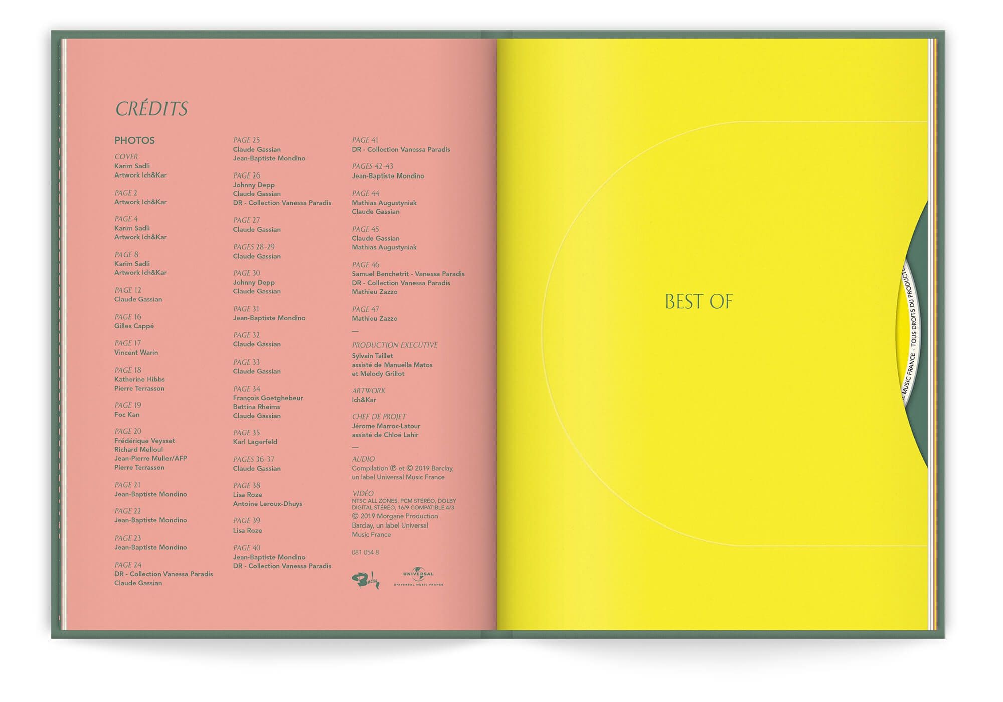 Livre disque collector de Vanessa Paradis pour son double Best of, esprit vintage, design IchetKar