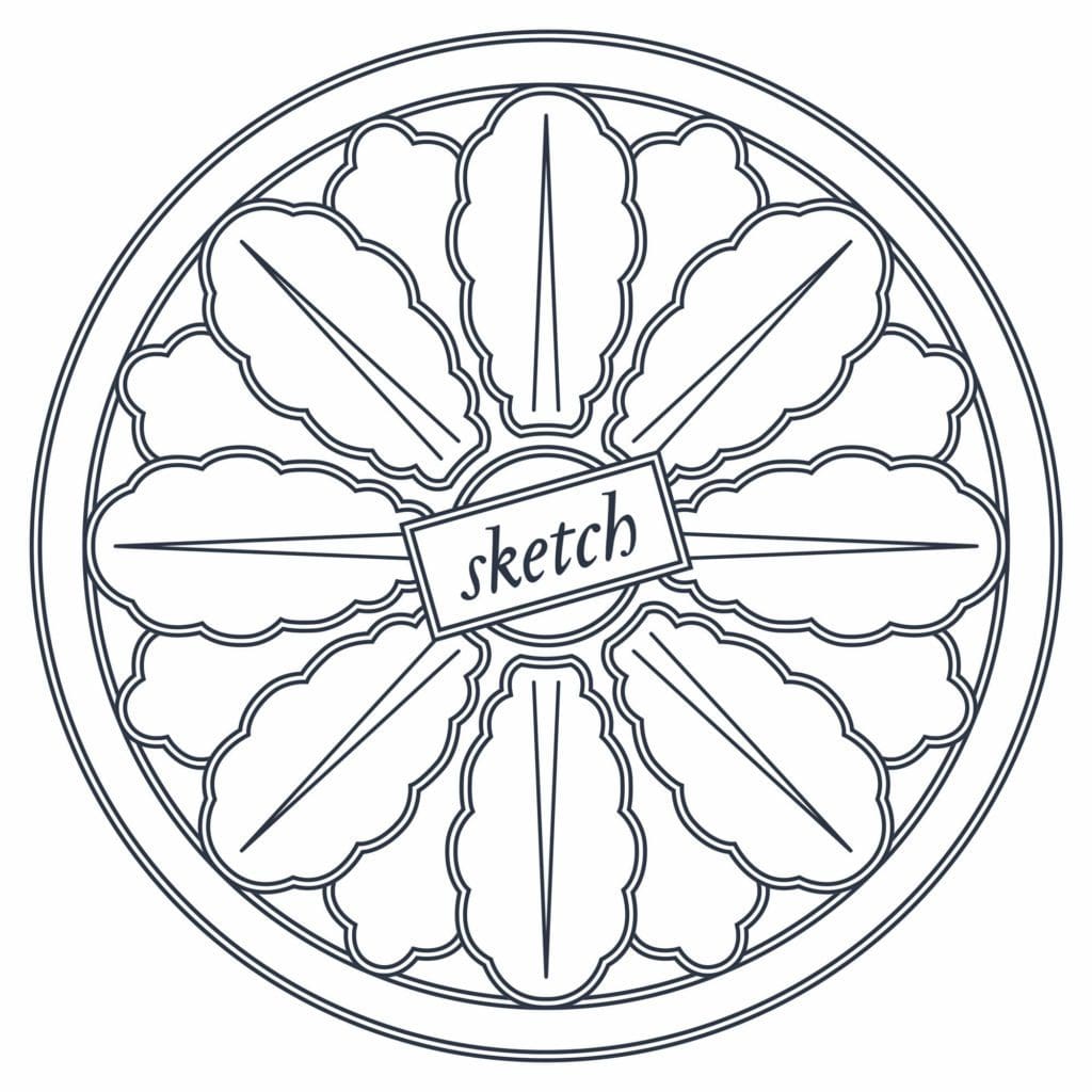 La fleur, inspiré du plafond de l'entrée du restaurant, est un des elements de l'identité graphique 2020 du Sketch à Londres