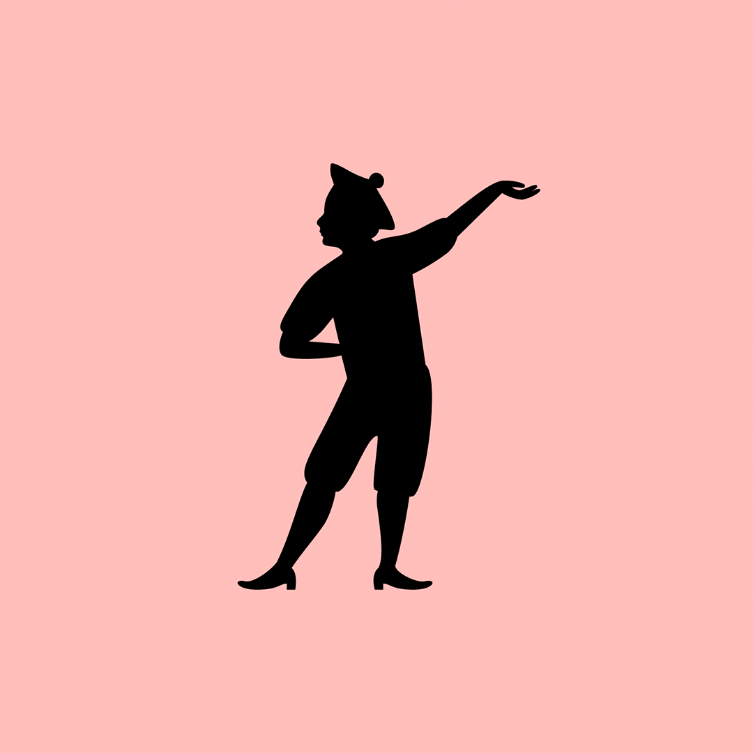 Les jumping men de l'identité visuelle du restaurant le sketch dans différentes positions, design IchetKar