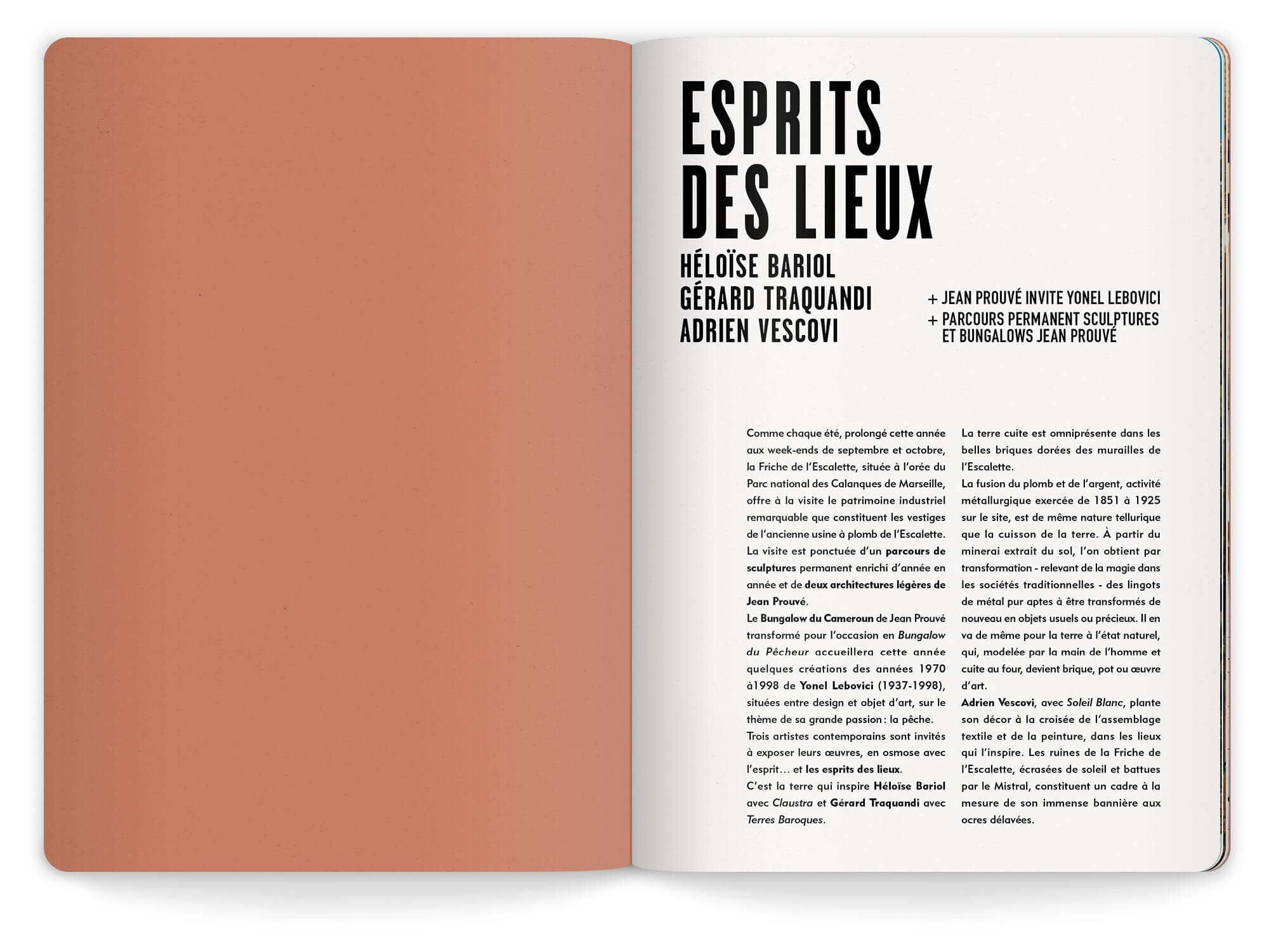 Intérieur du livret de la friche de l'Escalette, design Ichetkar