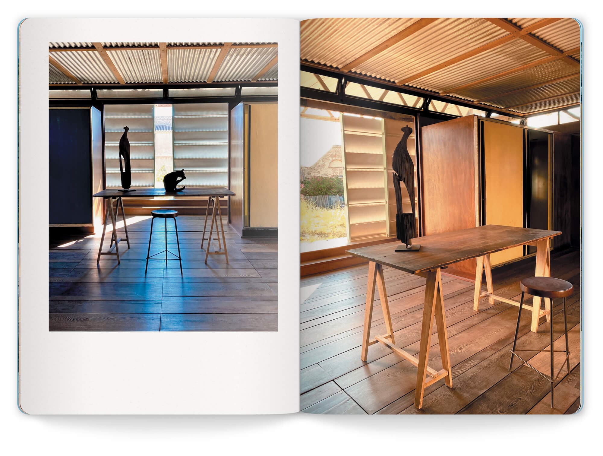 Intérieur du bungalow du Cameroun de Jean Prouvé, graphisme et mise en page IchetKar