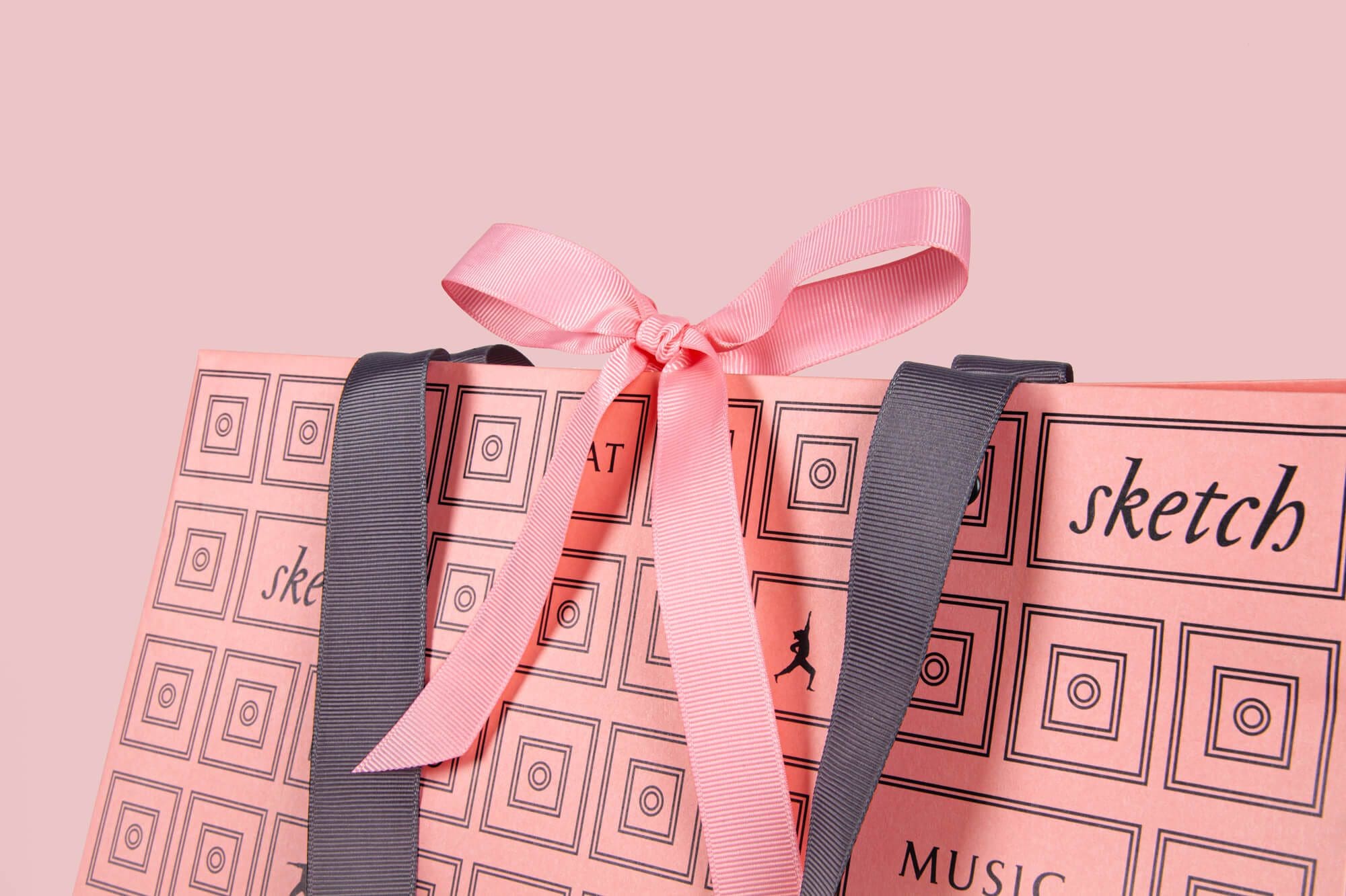 sac Sketch rose a ruban rose, take-away design Ich&Kar