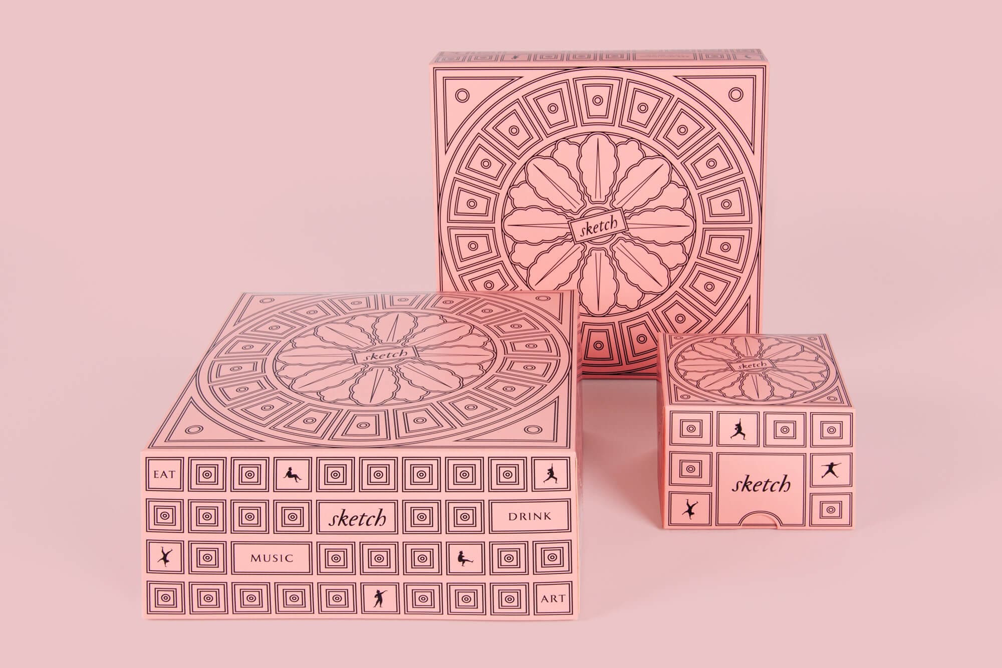 boites pâtissières rose sketch at home
