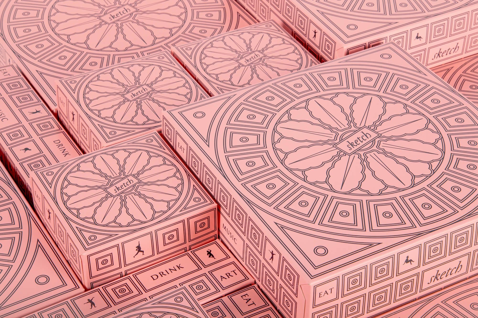 Take away design sketch at home london, pink box by ichetkar
