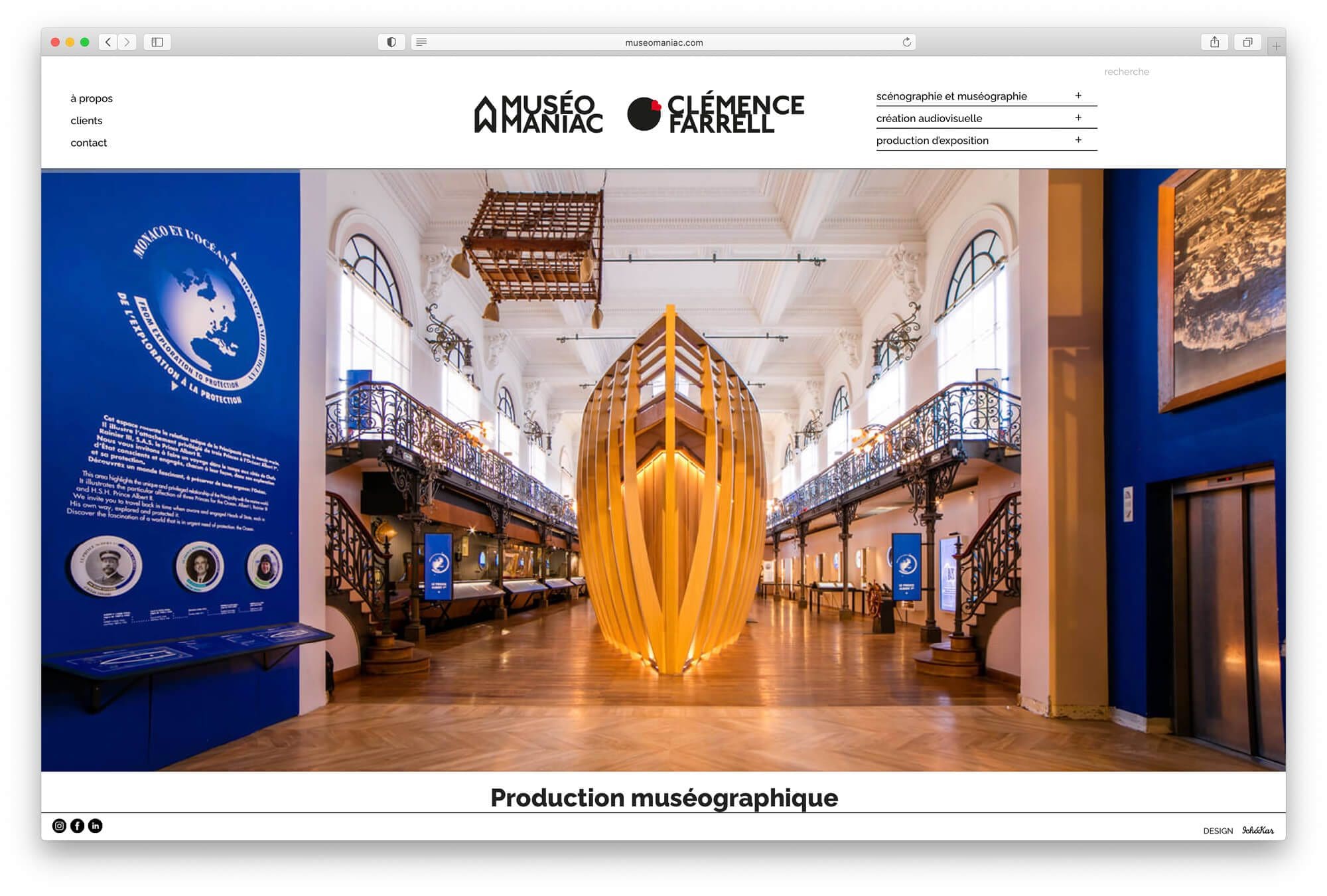 Ichetkar dessine une home avec un diaporama full screen en entrée de site pour la scénographe Clémence Farrell