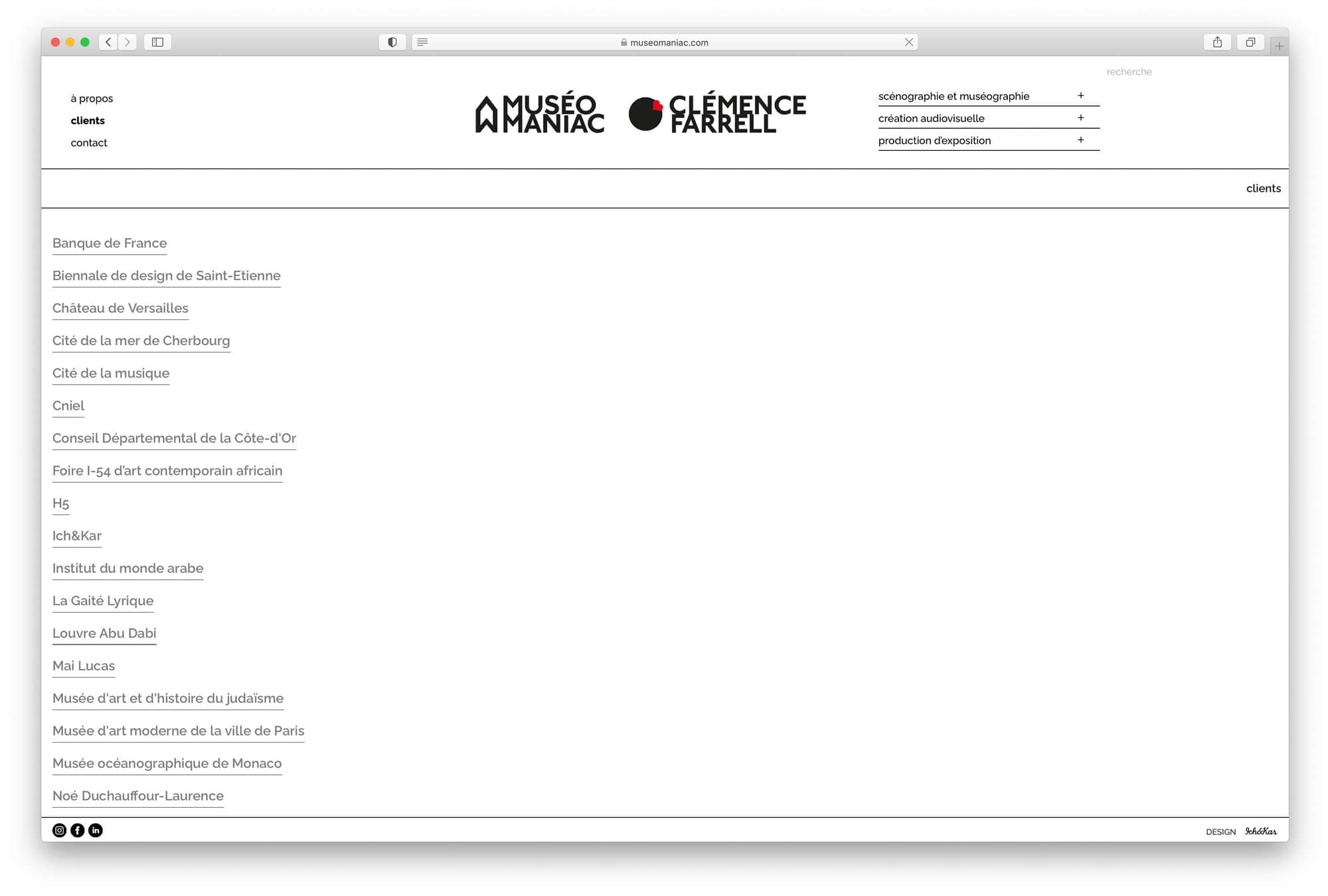 La page clients presente une liste qui s'ouvre repertoriant les projet classés par clients
