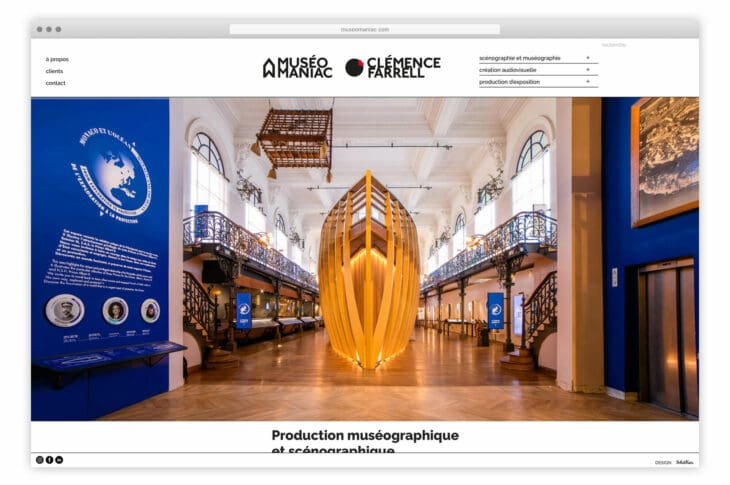 Ichetkar dessine une home avec un diaporama full screen en entrée de site pour la scénographe Clémence Farrell