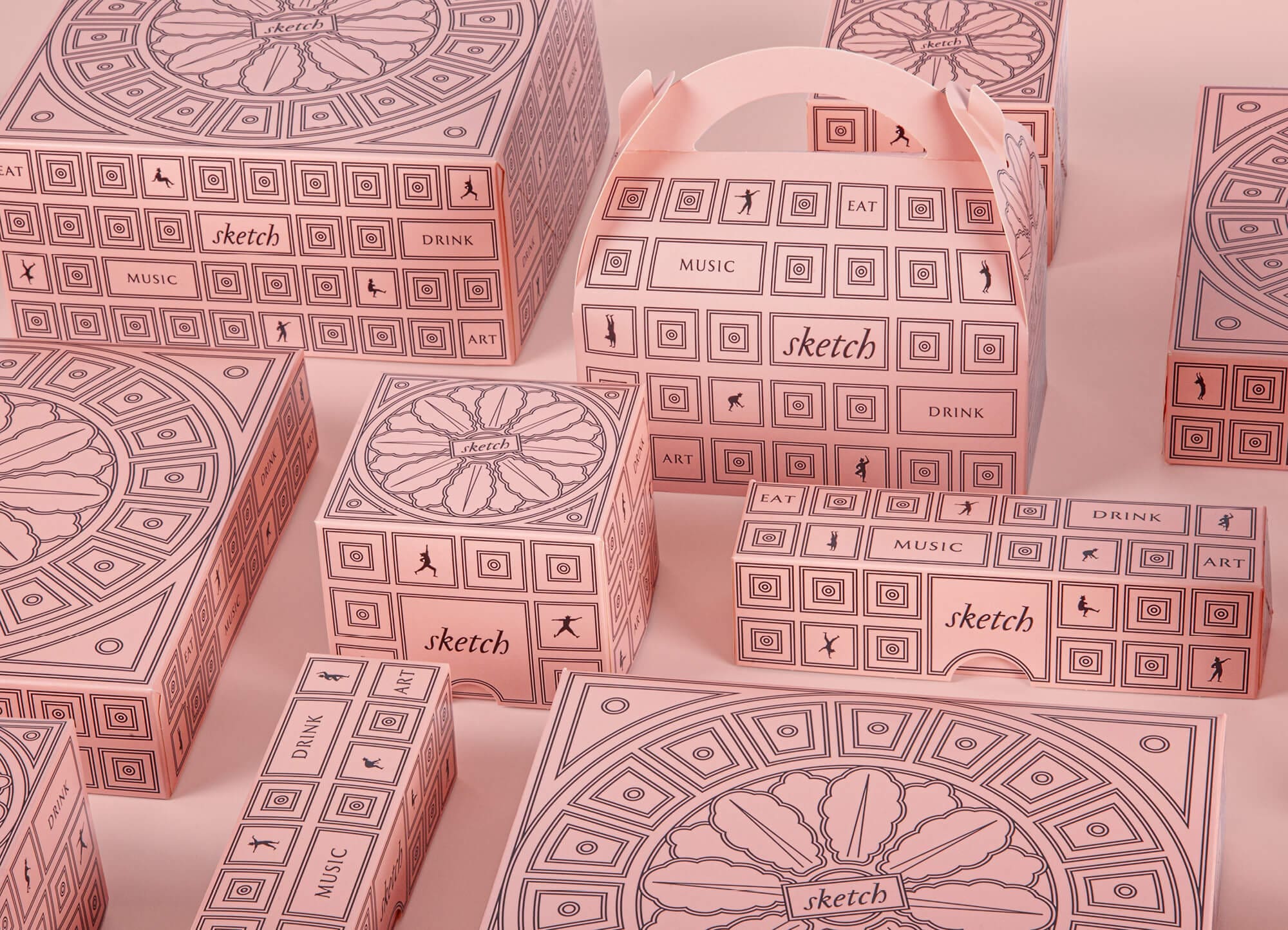 Collection des boites packaging du sketch at home, design IchetKar