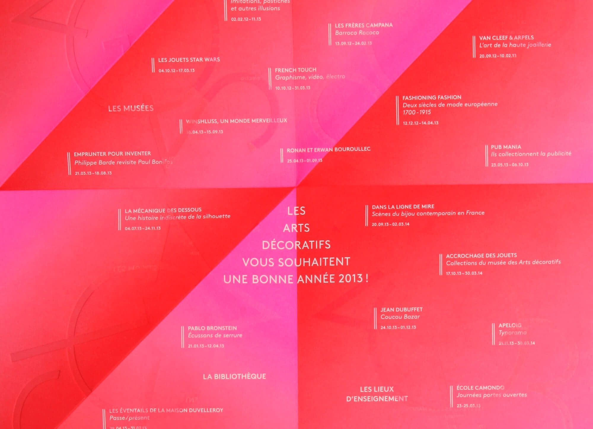 L'intérieur de la carte de vœux des arts décoratifs, design IchetKar