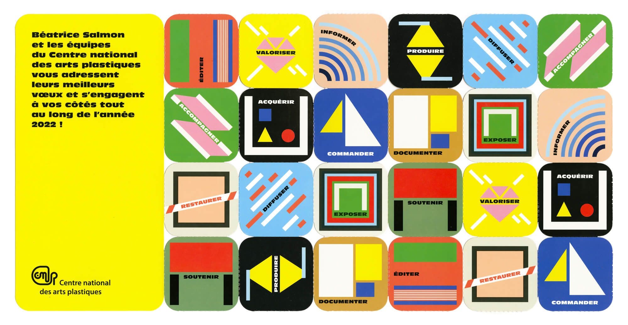 Le memory d'ichetkar pour la carte de voeux du cnap 2022, design Ichetkar.