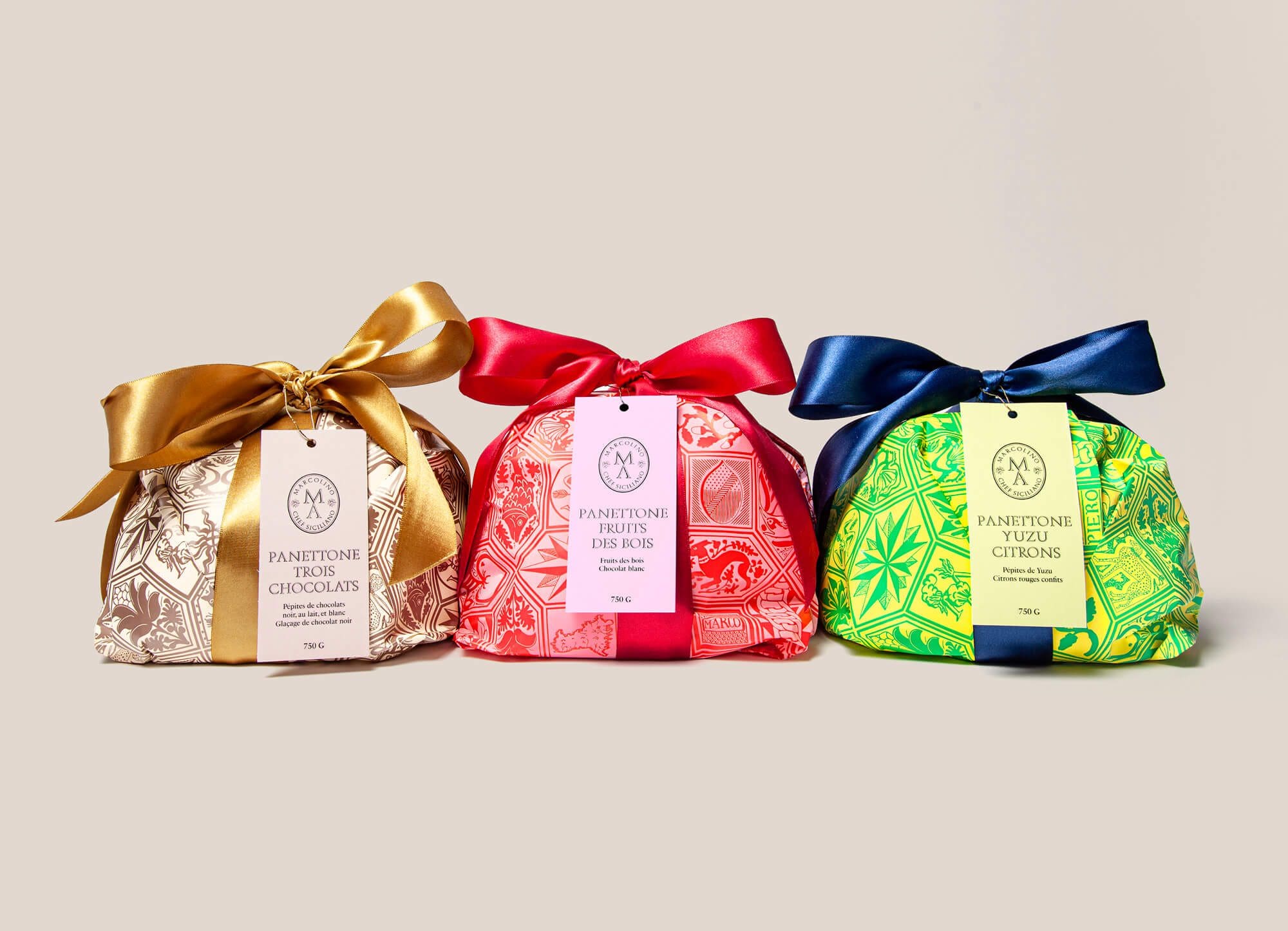 ich&kar dessine les 3 parfums des panettone du chef sicilien Marcolino