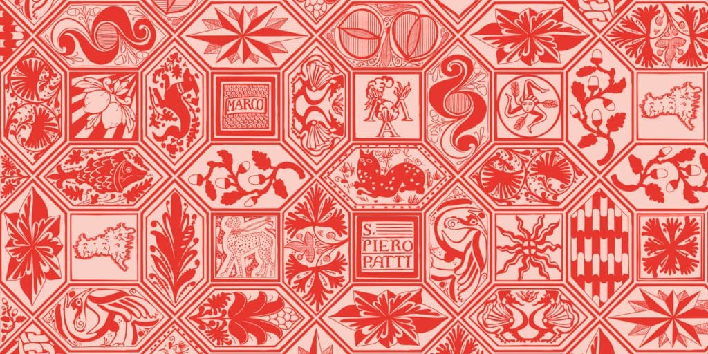 Ichetkar dessine des carreaux représentant des éléments en rapport avec l’univers de la marque, de celui de la cuisine, et de son chef Marcolino