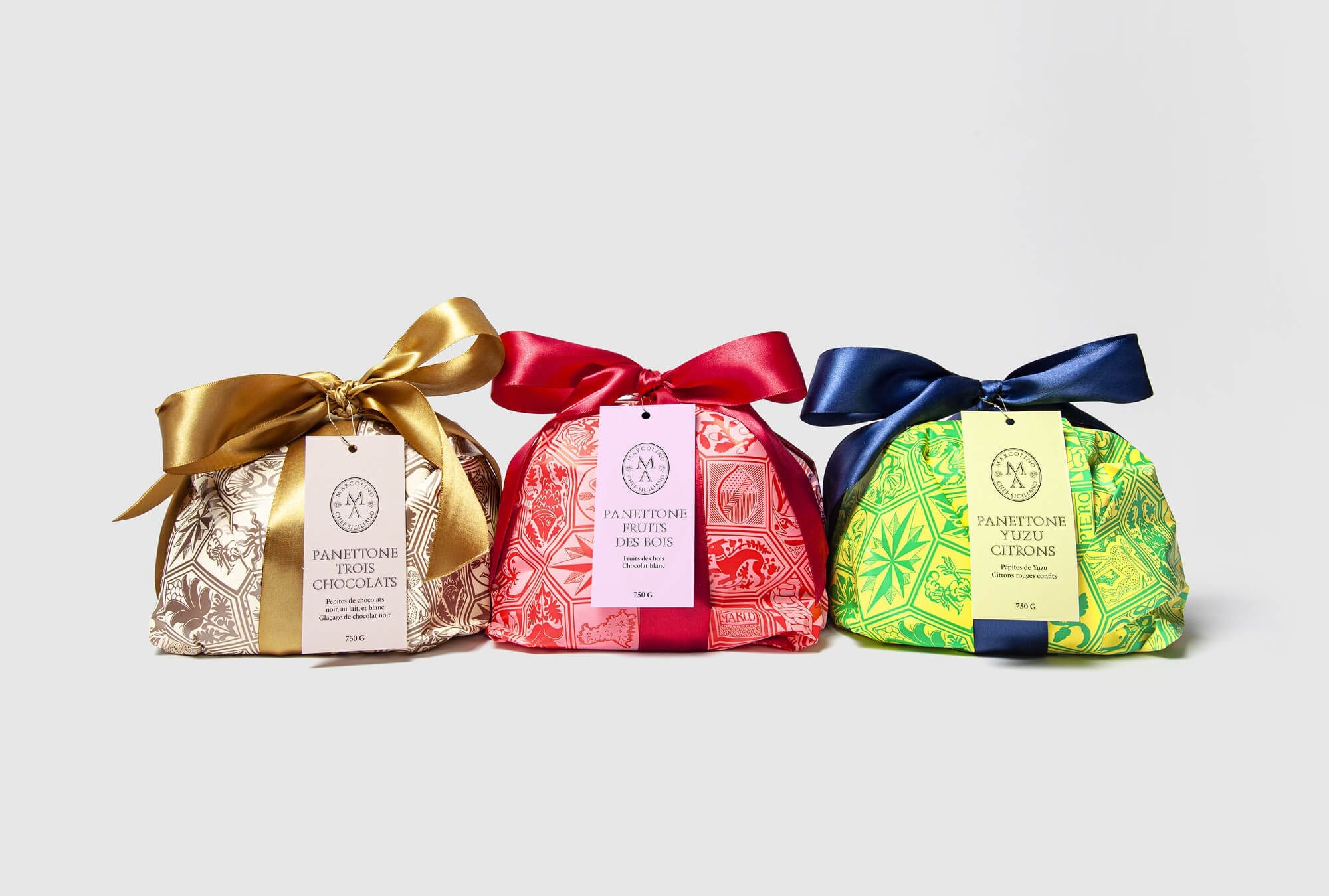 ich&kar dessine les 3 parfums des panettone du chef sicilien Marcolino