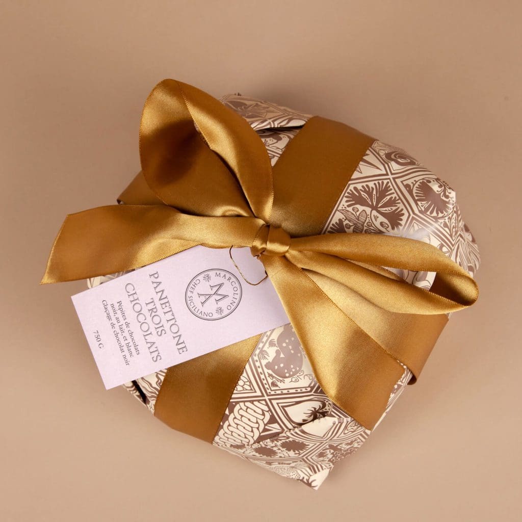 ich&kar dessine le panettone du chef sicilien Marcolino, 3 Chocolats